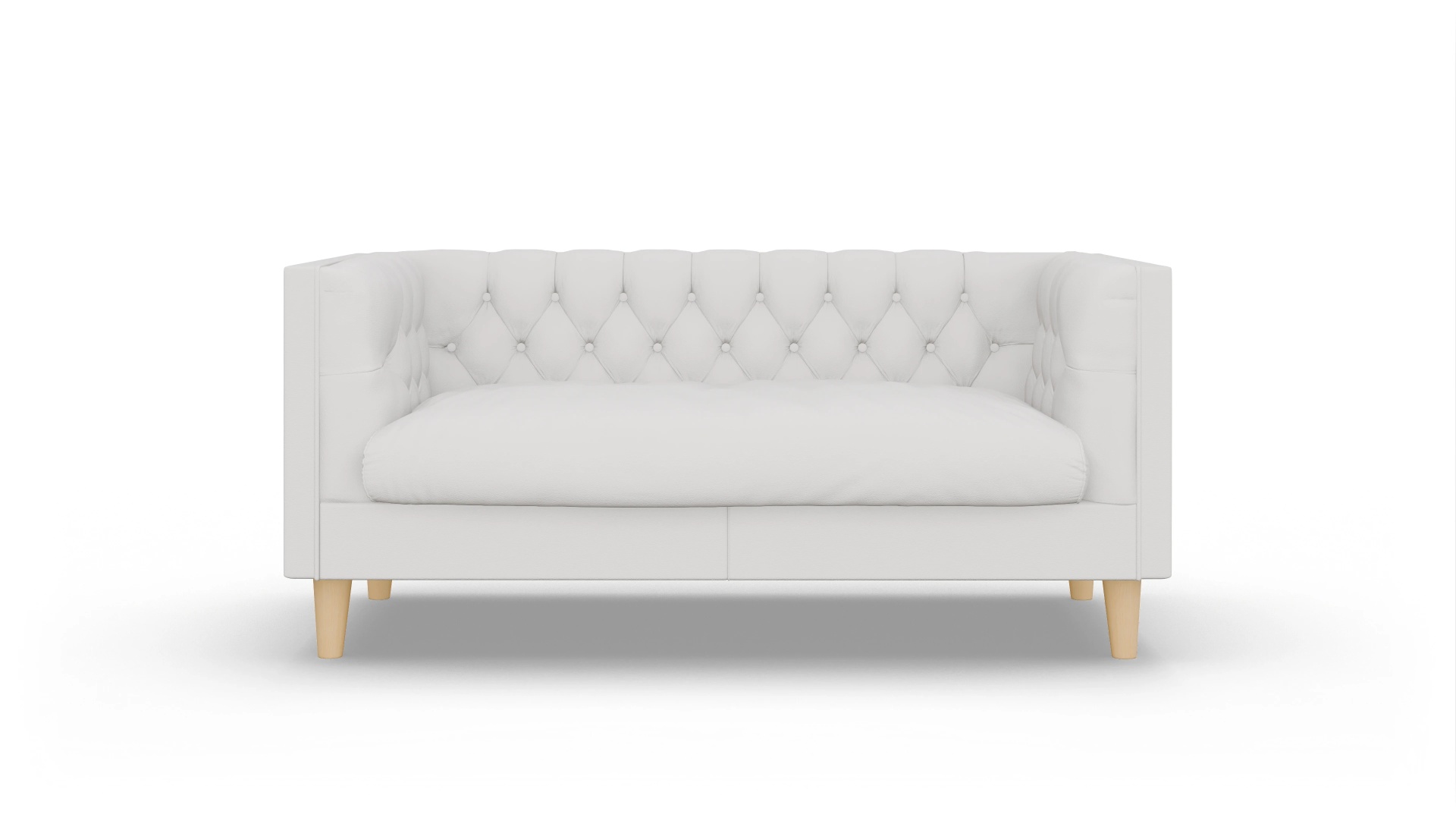Chesterfield Sofa NewChester.01 Ansicht des Produktes NewChester.01 2-Sitzer in Leder weiß