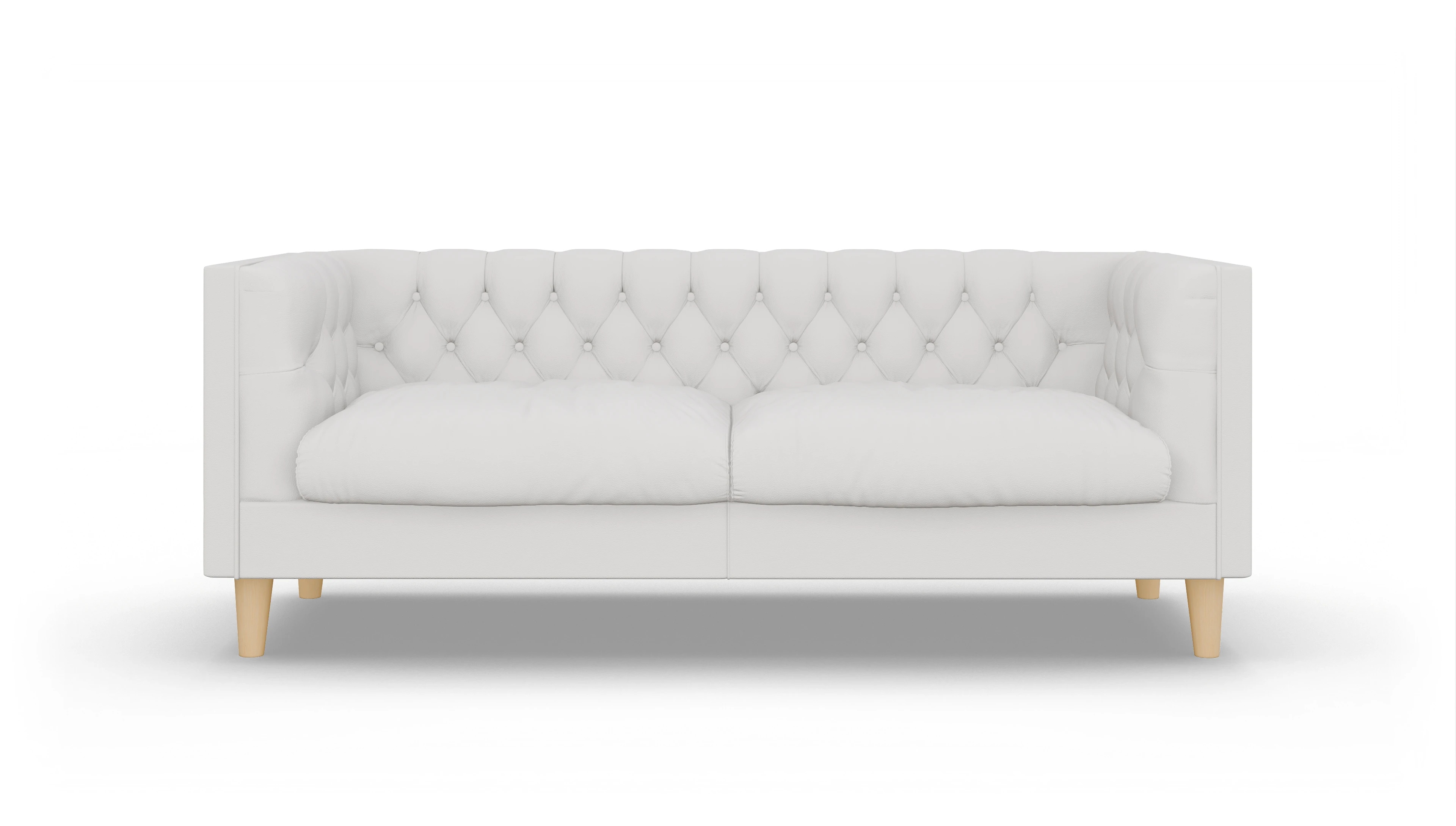 Chesterfield Sofa NewChester.01 Ansicht des Produktes NewChester.01 2,5-Sitzer in Leder weiß