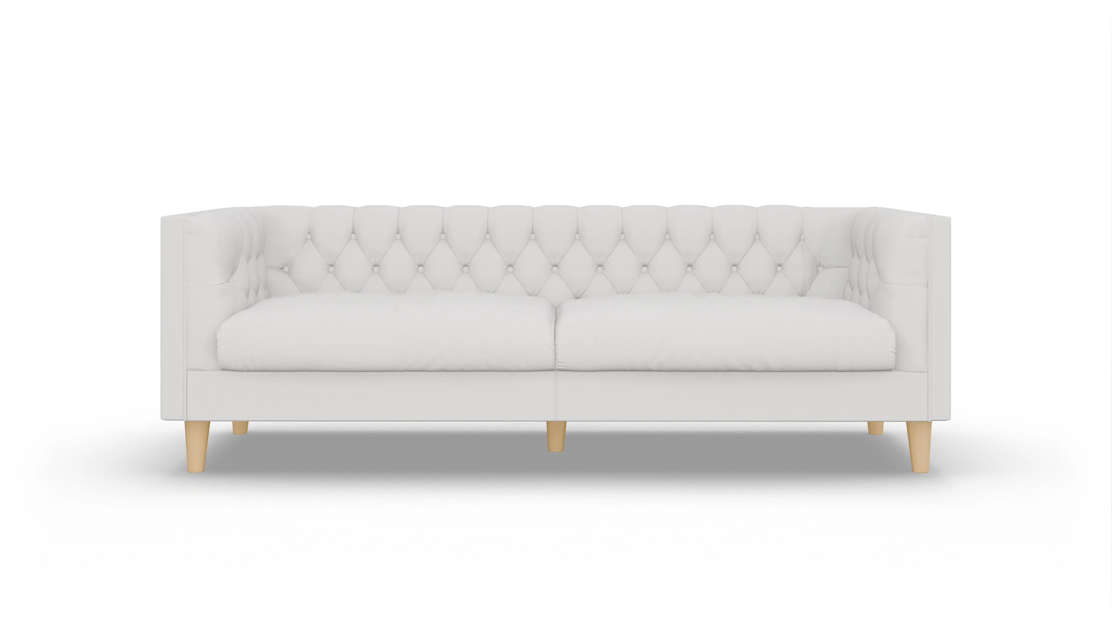 Chesterfield Sofa NewChester.01 Ansicht des Produktes NewChester.01 3-Sitzer in Leder weiß