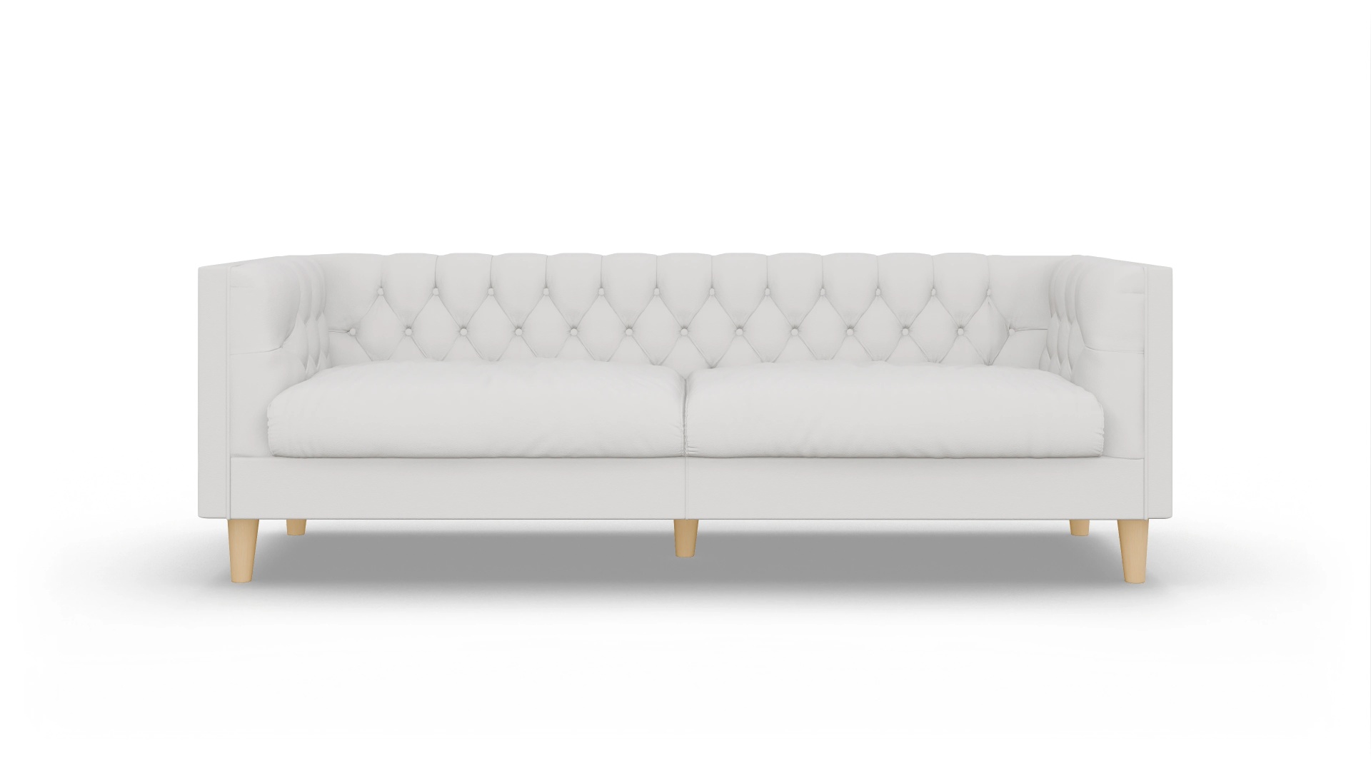 Chesterfield Sofa NewChester.01 Ansicht des Produktes NewChester.01 3-Sitzer in Leder weiß