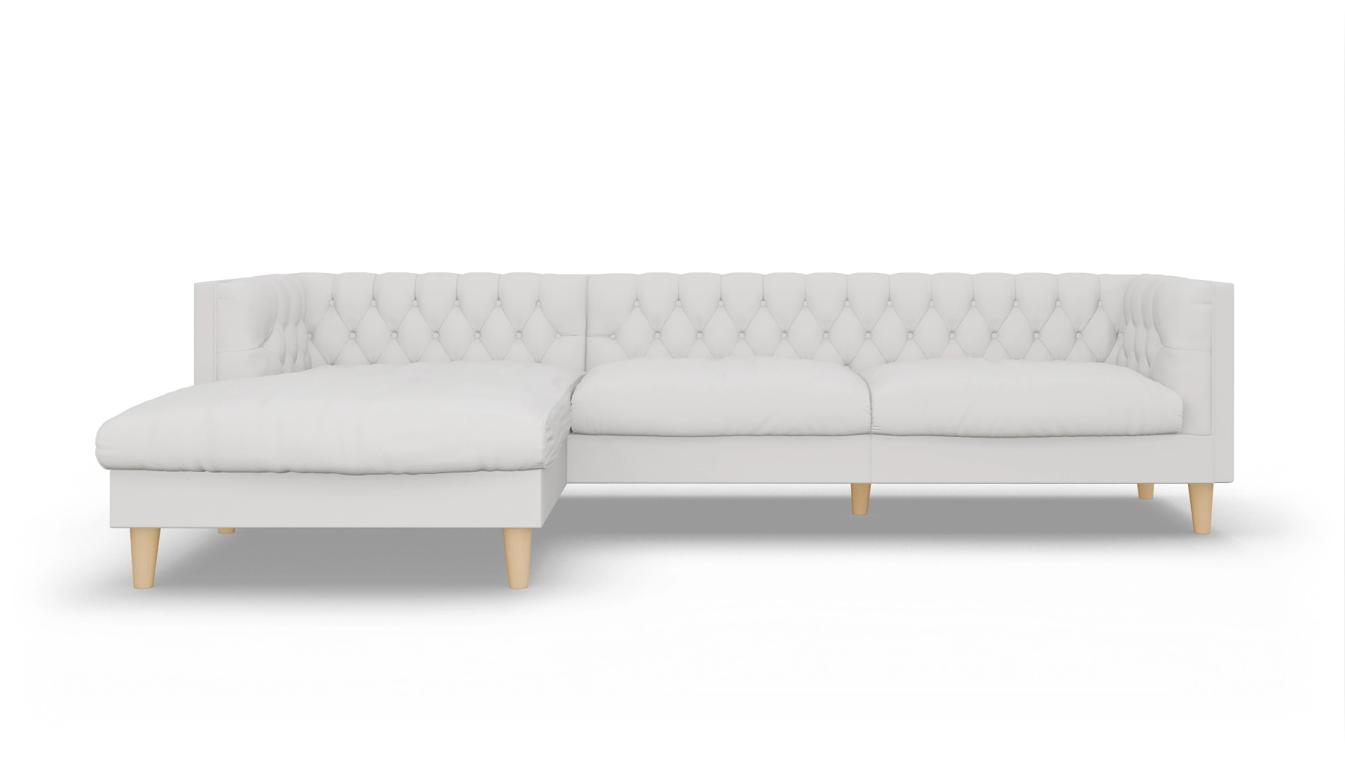 Ansicht des Produktes NewChester.01 Sofa mit Rec links in Leder weiß