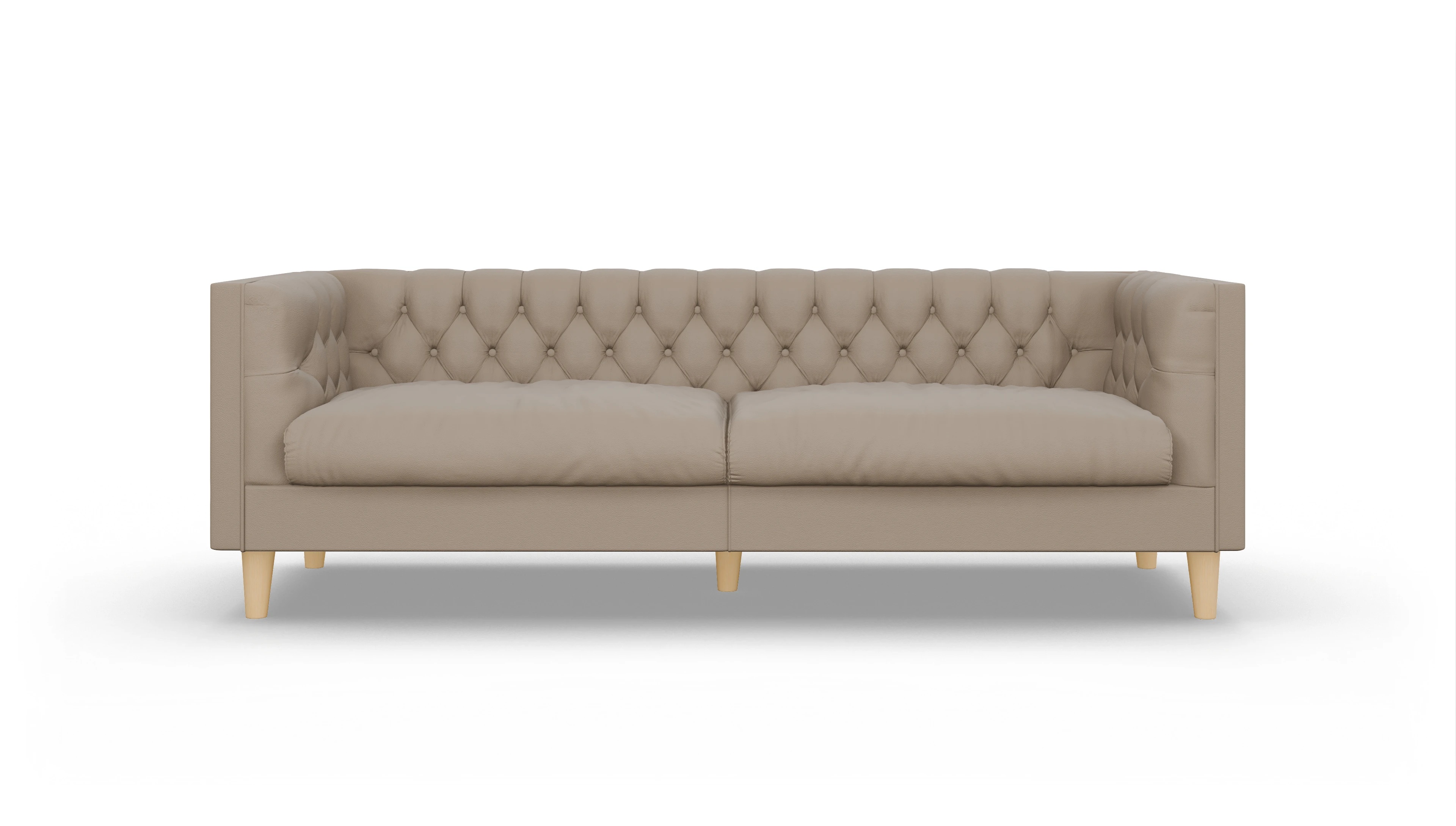 Chesterfield Sofa NewChester.01 Ansicht des Produktes NewChester.01 3-Sitzer in Leder beige