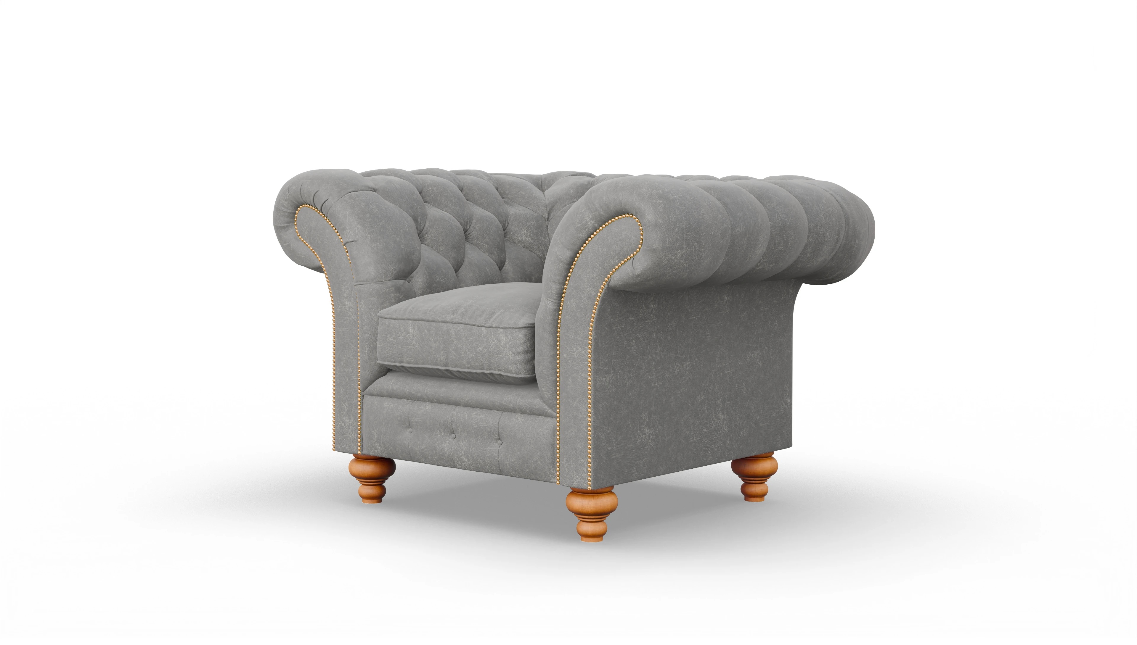 Ansicht des Produktes Knightsbridge Sessel in Leder grau