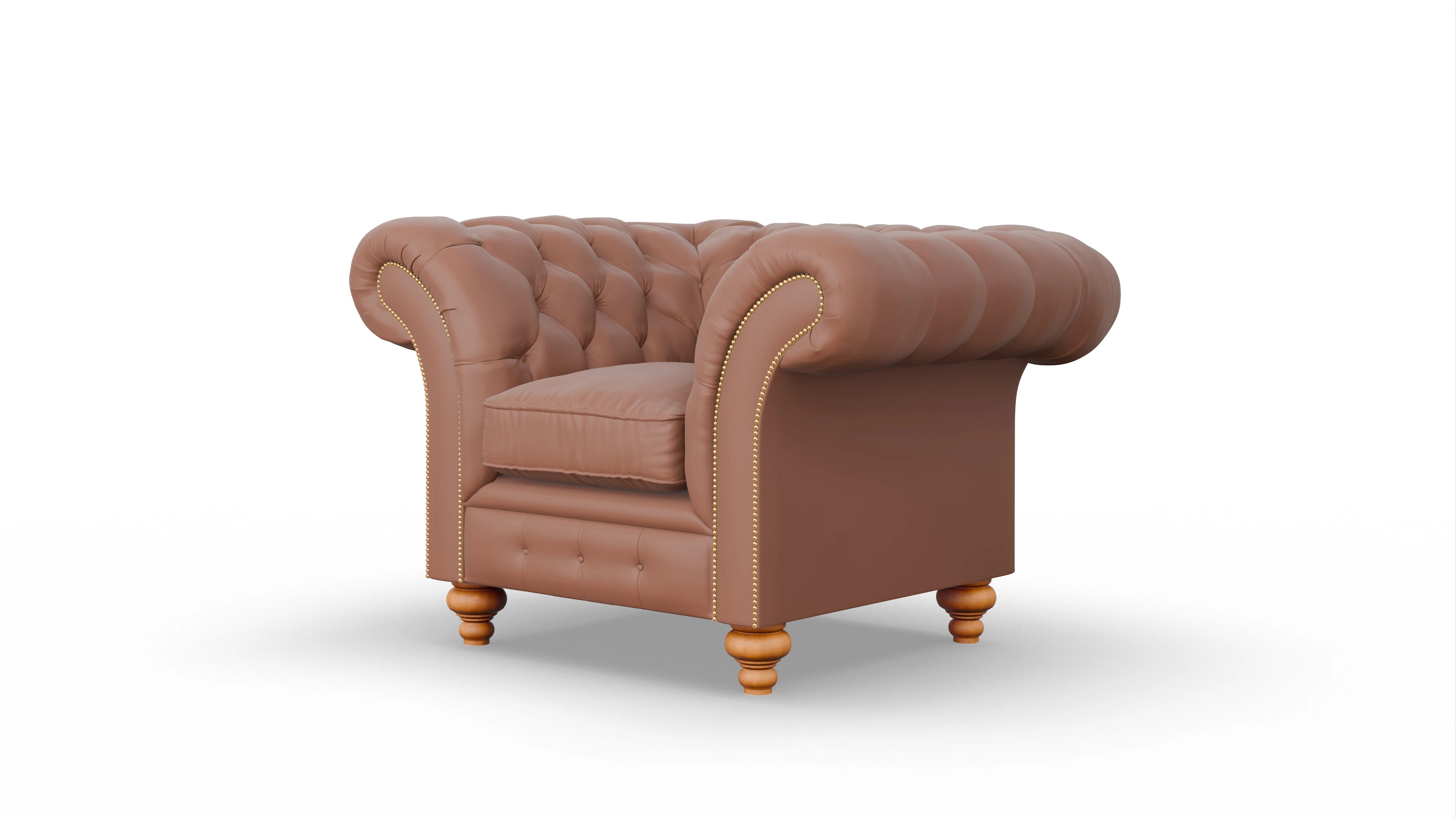 Kolonialstil-Sessel Knightsbridge Ansicht des Produktes Knightsbridge Sessel in Leder braun