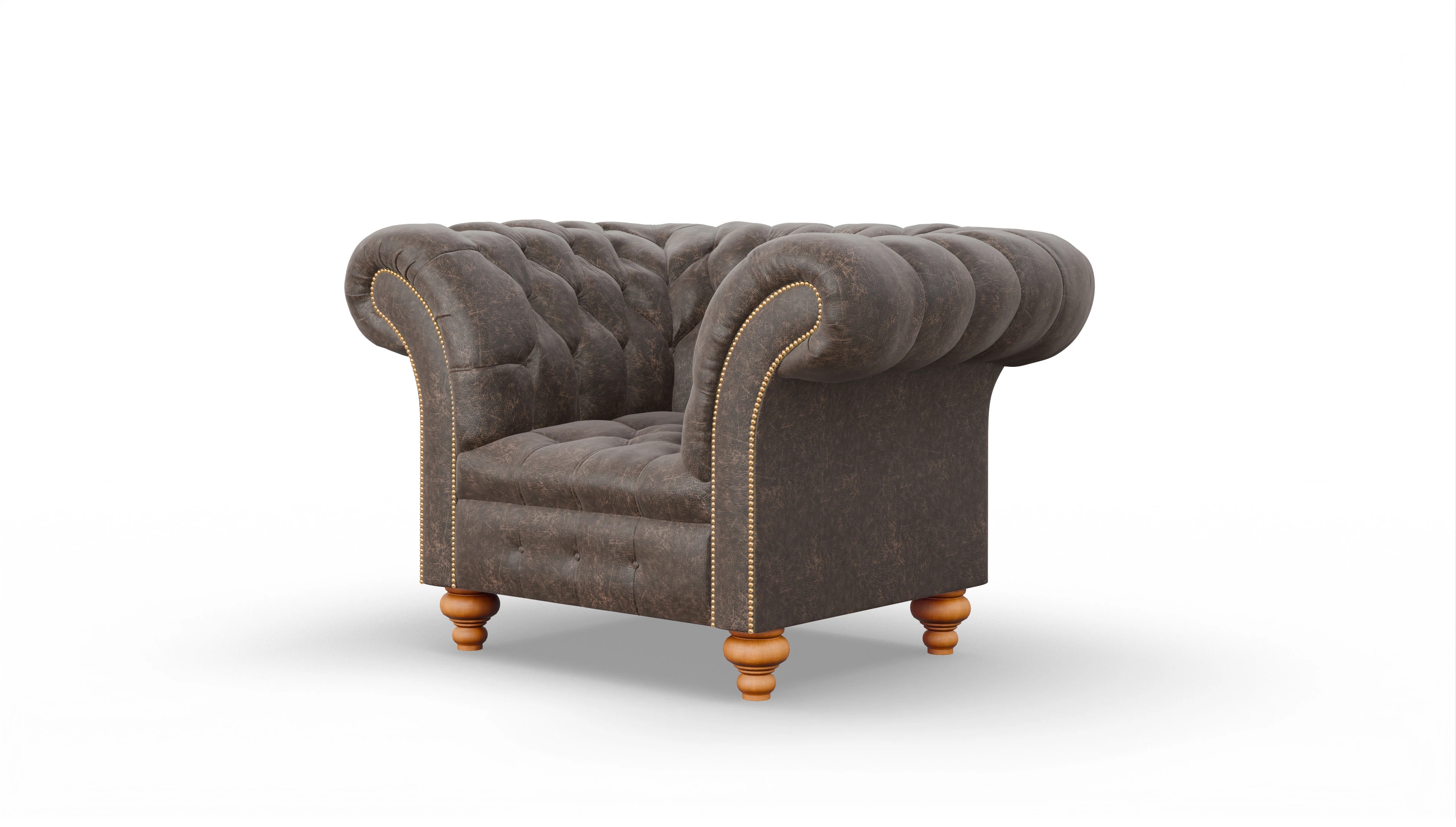 Kolonialstil-Sessel Mayfair Ansicht des Produktes Mayfair Sessel in Leder braun