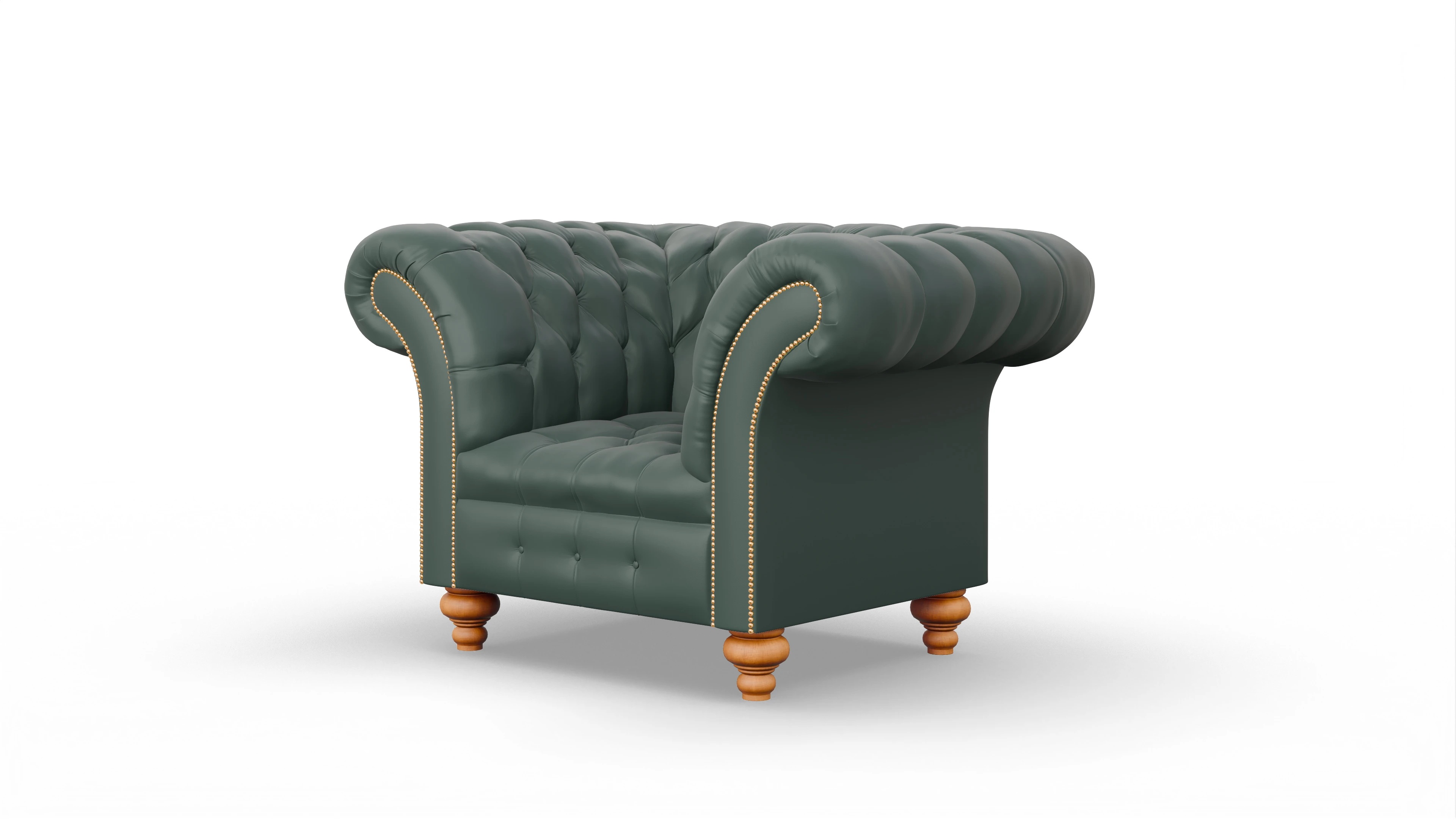 Kolonialstil-Sessel Mayfair Ansicht des Produktes Mayfair Sessel in Leder grün