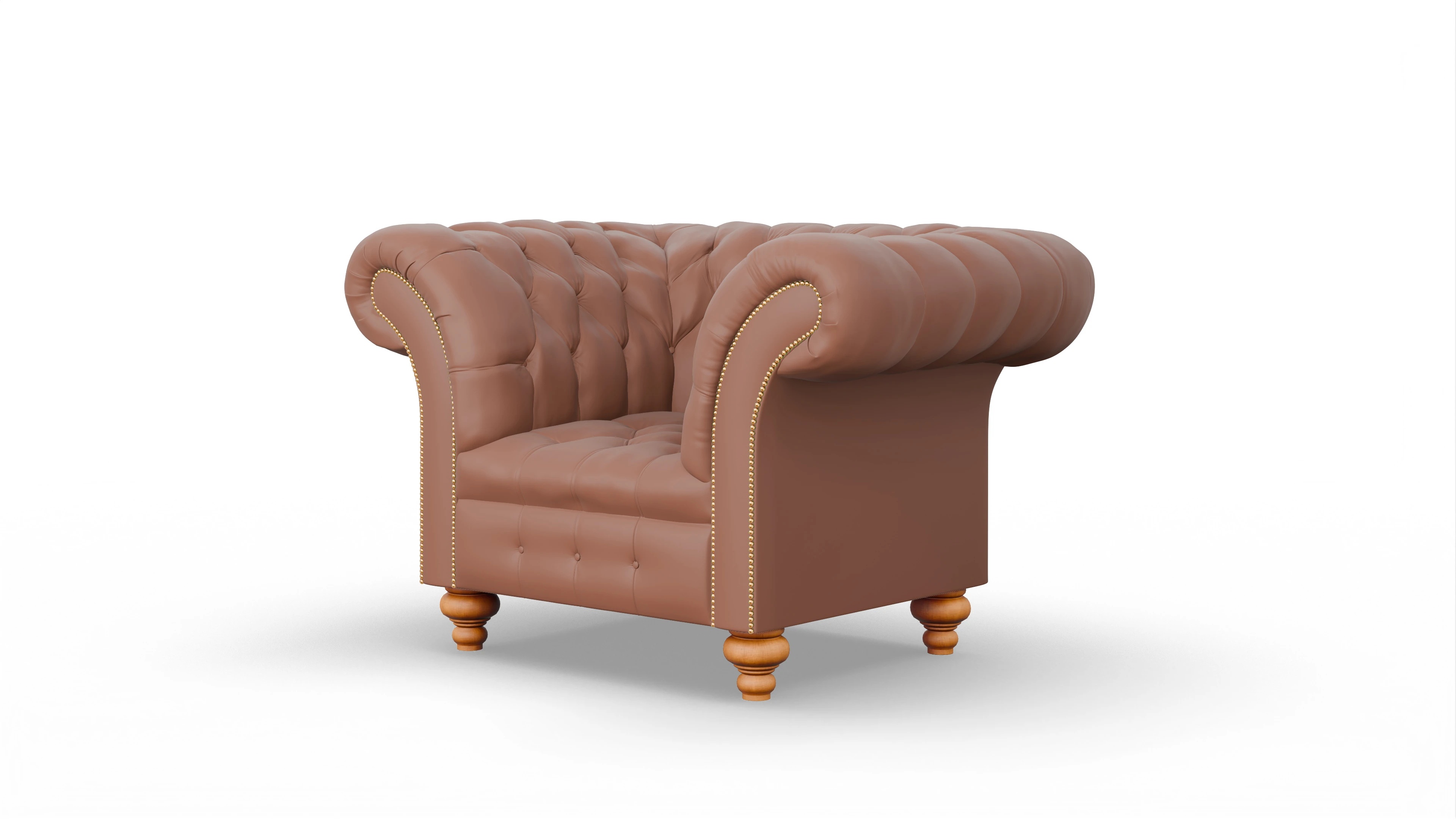 Kolonialstil-Sessel Mayfair Ansicht des Produktes Mayfair Sessel in Leder braun