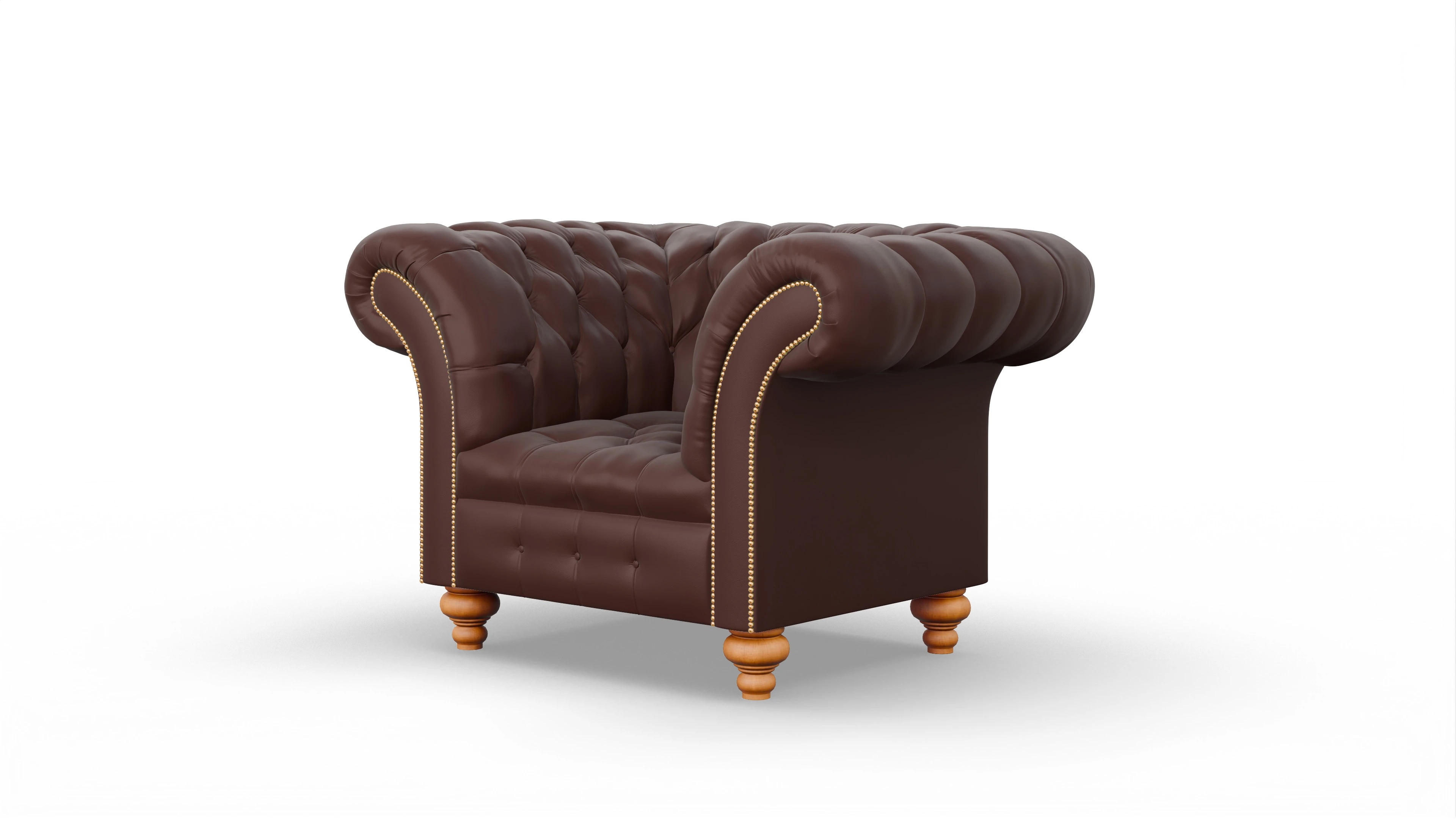 Kolonialstil-Sessel Mayfair Ansicht des Produktes Mayfair Sessel in Leder braun