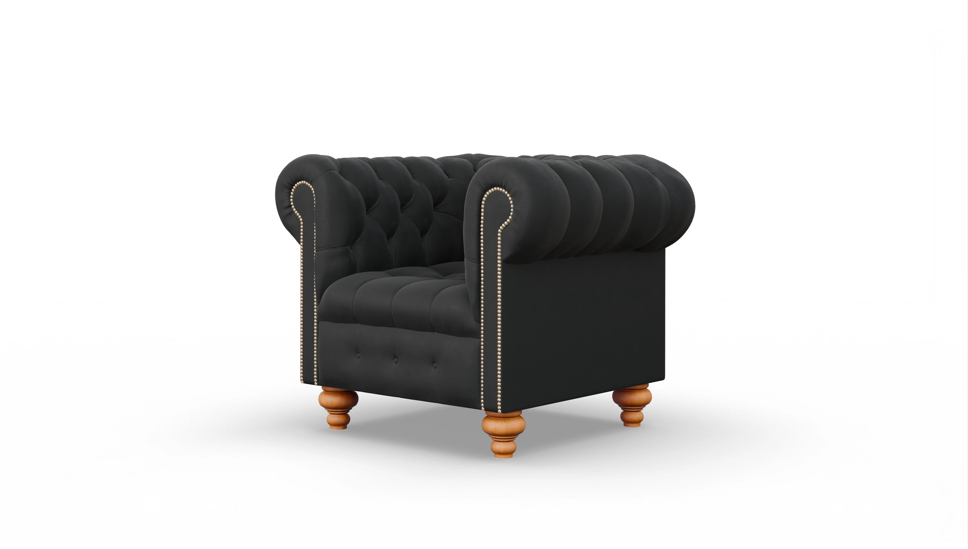 Victorian Chesterfield Sessel Liberty Ansicht des Produktes Liberty Sessel in Leder schwarz