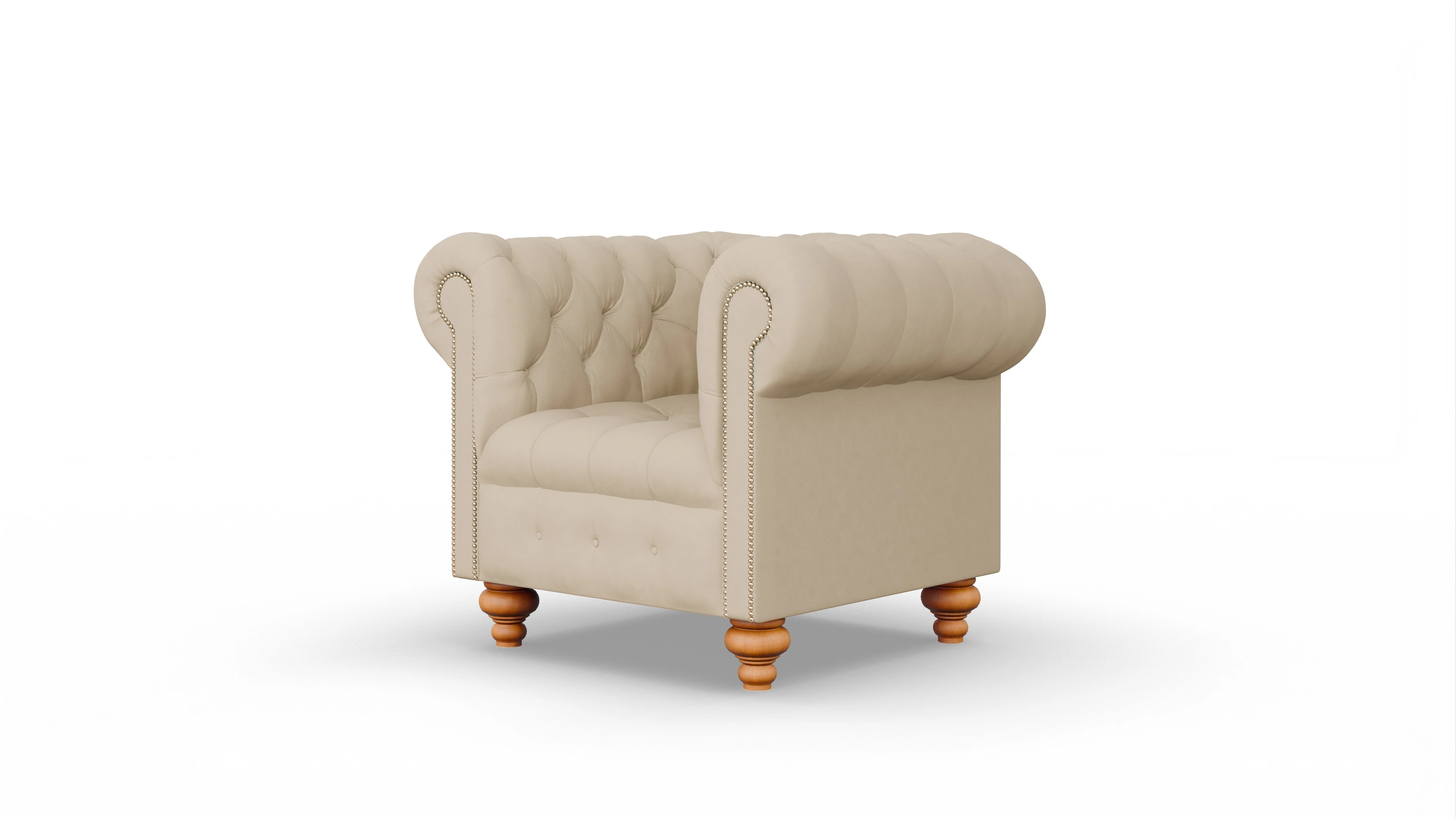 Victorian Chesterfield Sessel Liberty Ansicht des Produktes Liberty Sessel in Leder beige