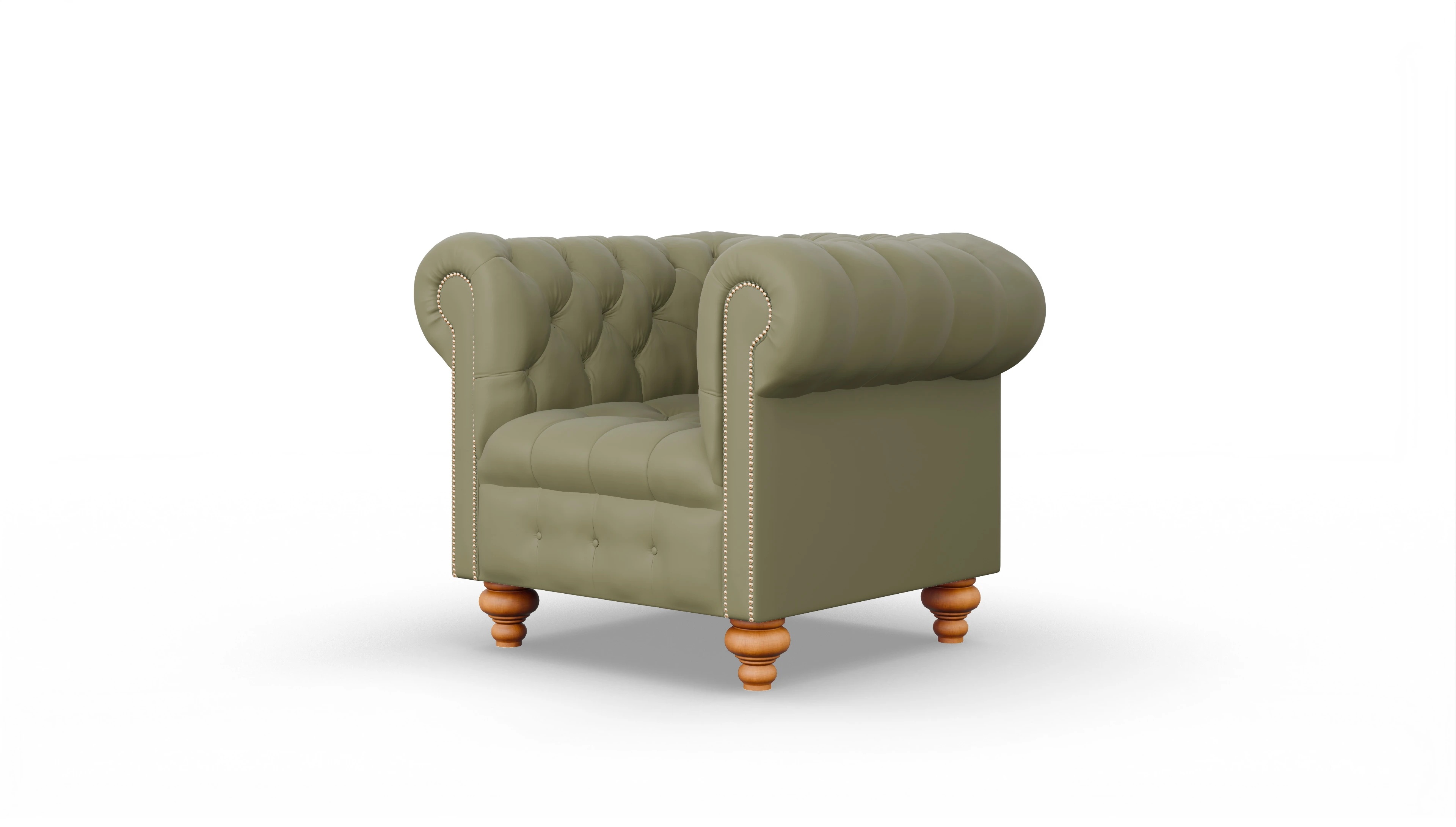 Victorian Chesterfield Sessel Liberty Ansicht des Produktes Liberty Sessel in Leder grün