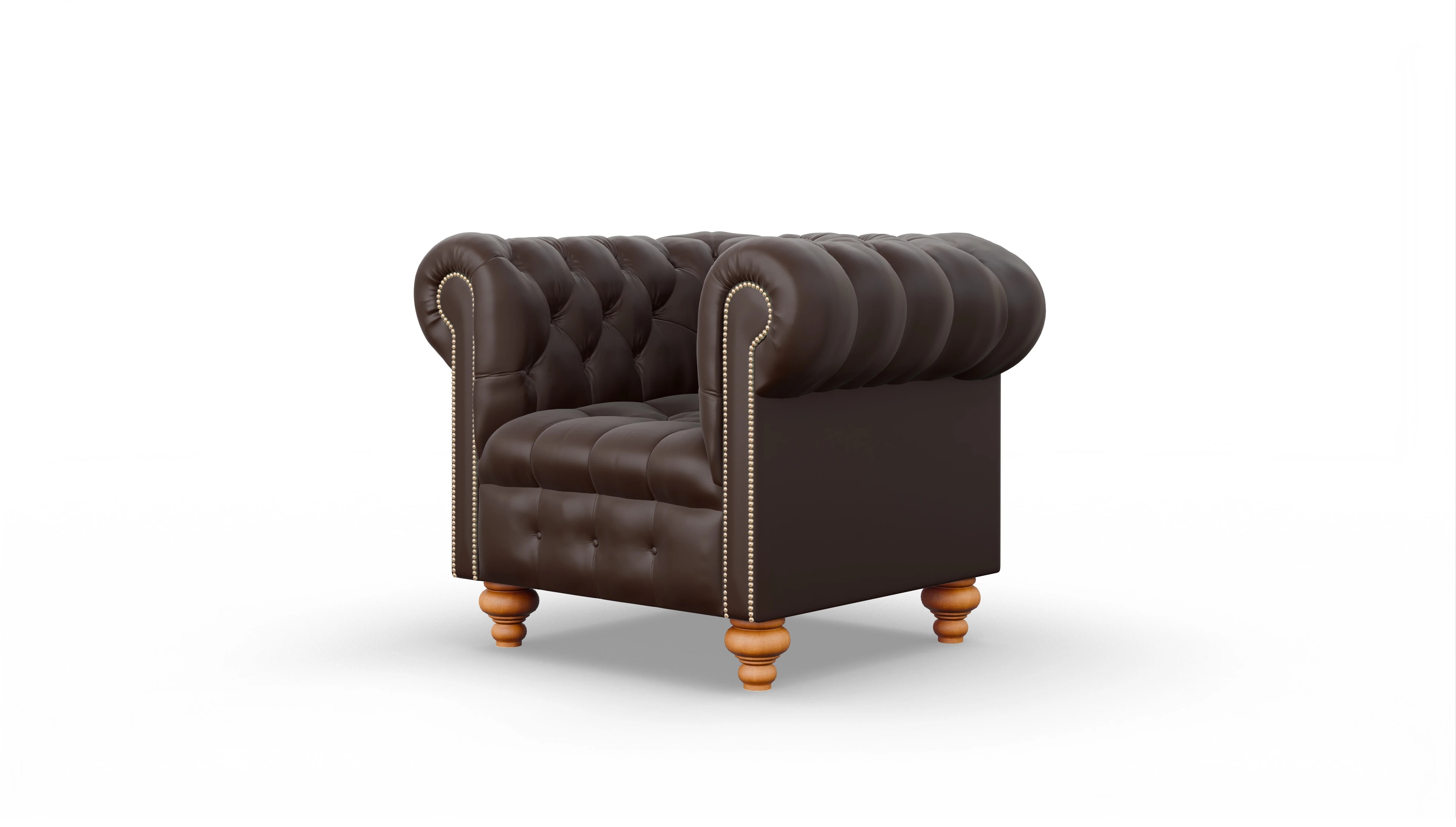 Victorian Chesterfield Sessel Liberty Ansicht des Produktes Liberty Sessel in Leder braun