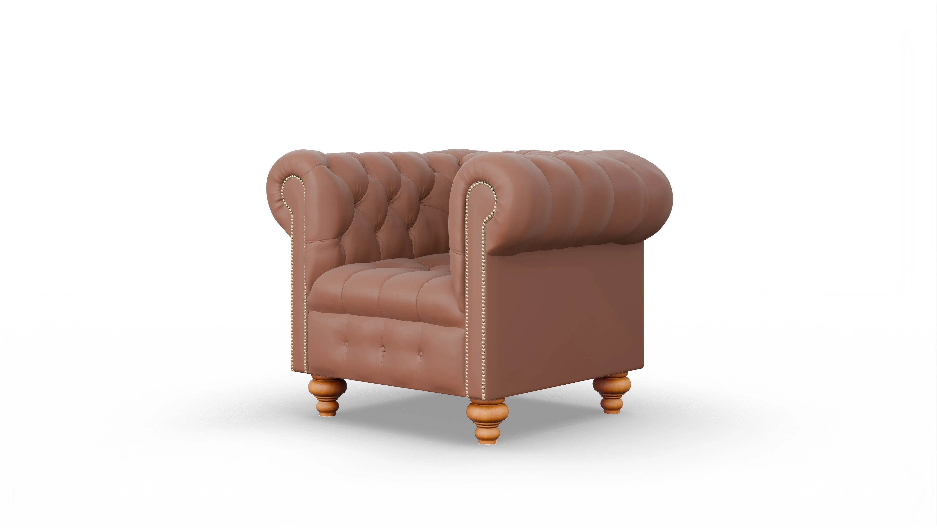 Victorian Chesterfield Sessel Liberty Ansicht des Produktes Liberty Sessel in Leder braun