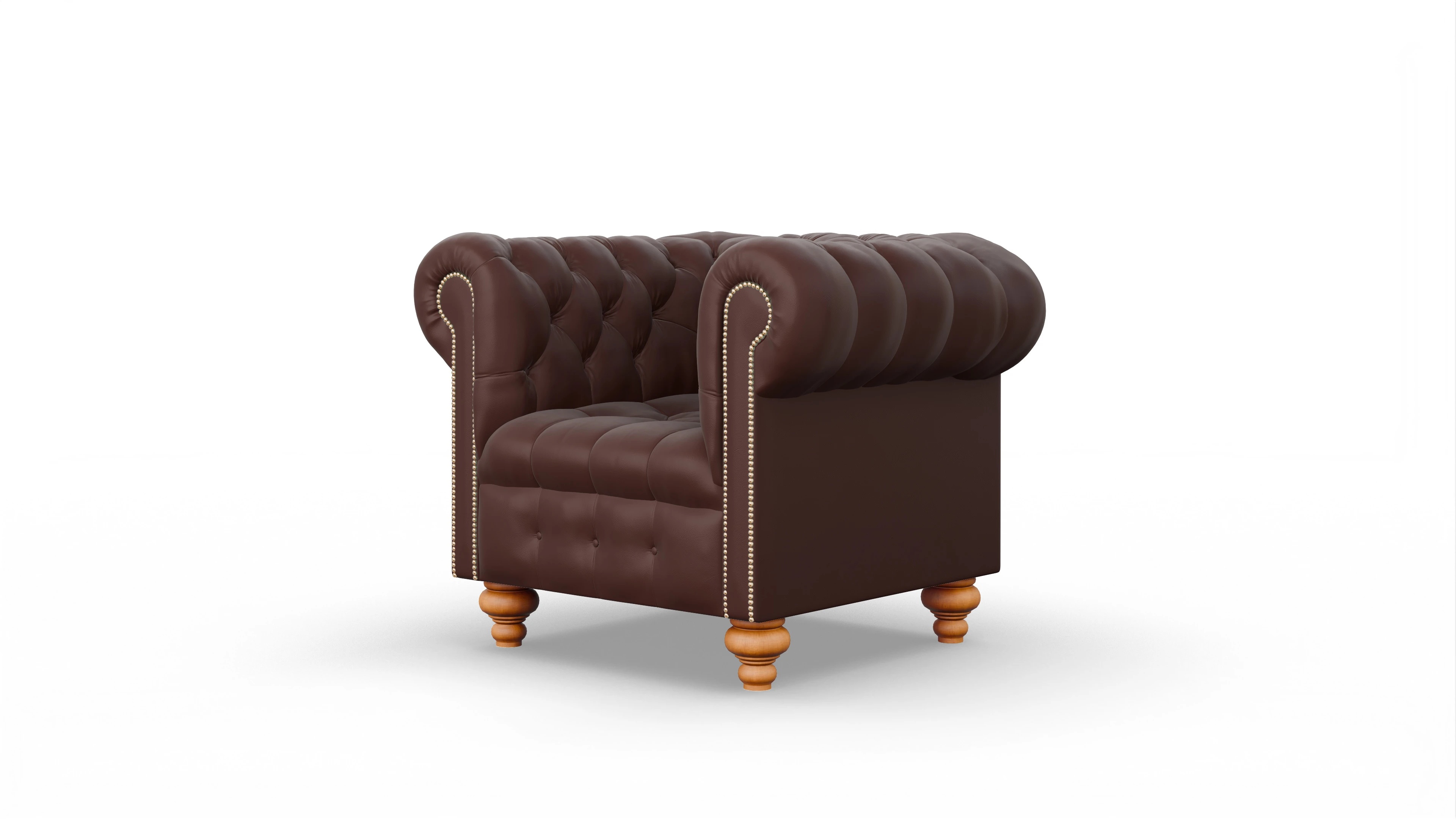 Victorian Chesterfield Sessel Liberty Ansicht des Produktes Liberty Sessel in Leder braun