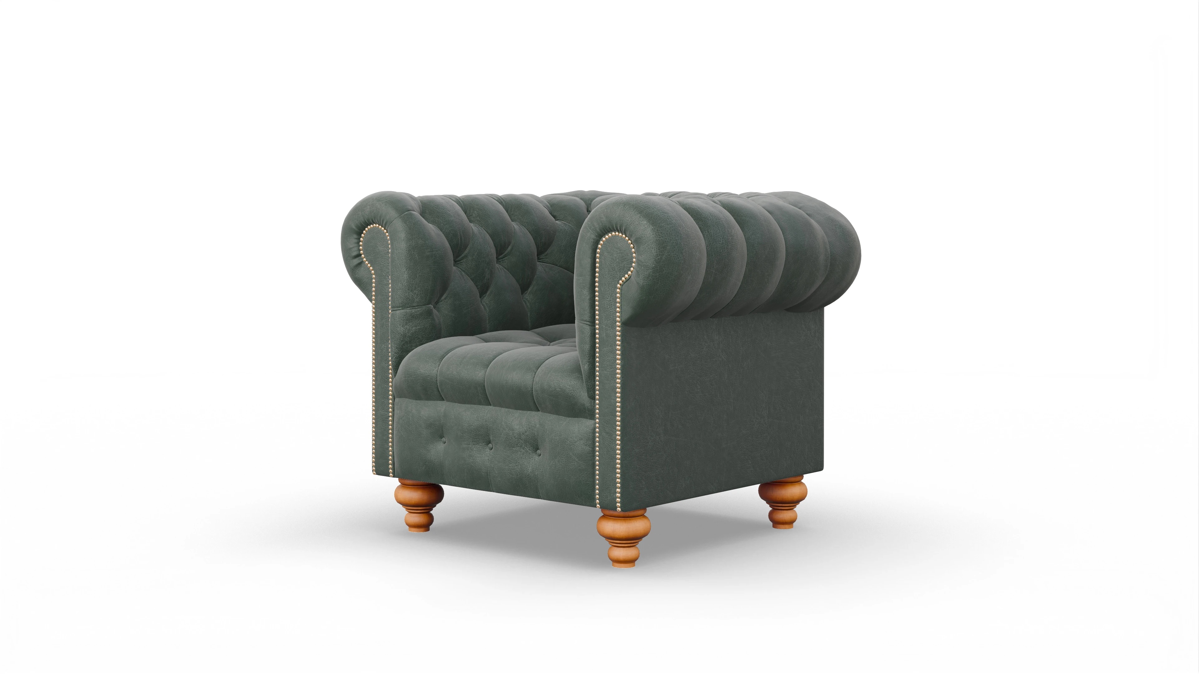 Victorian Chesterfield Sessel Liberty Ansicht des Produktes Liberty Sessel in Leder grün