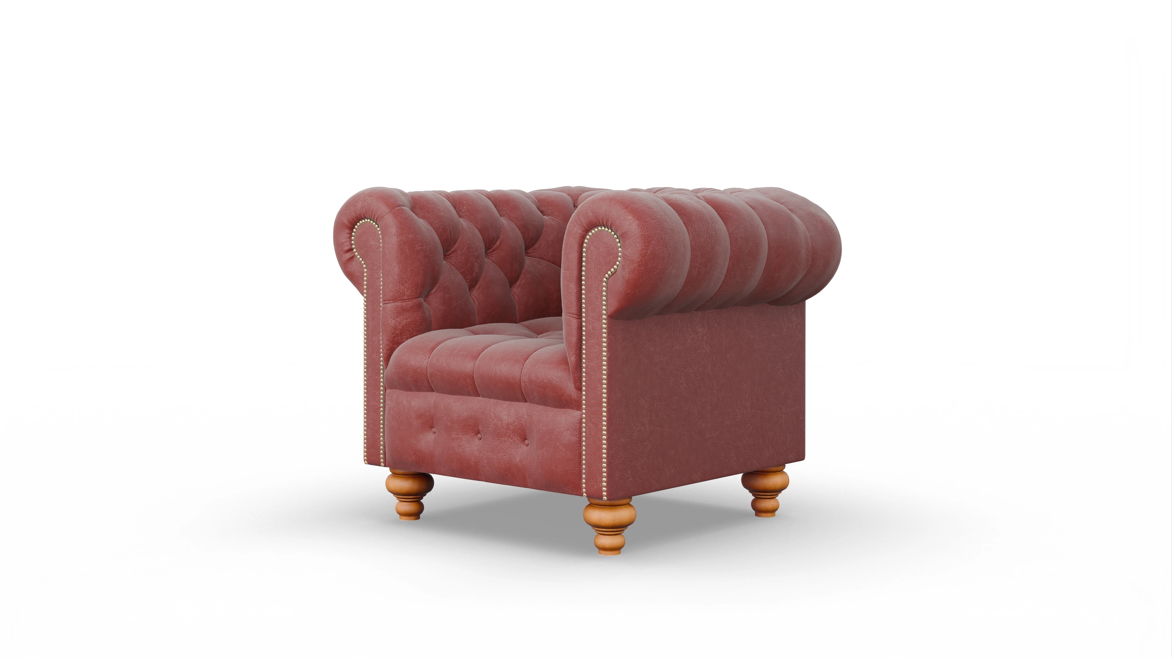 Victorian Chesterfield Sessel Liberty Ansicht des Produktes Liberty Sessel in Leder rot