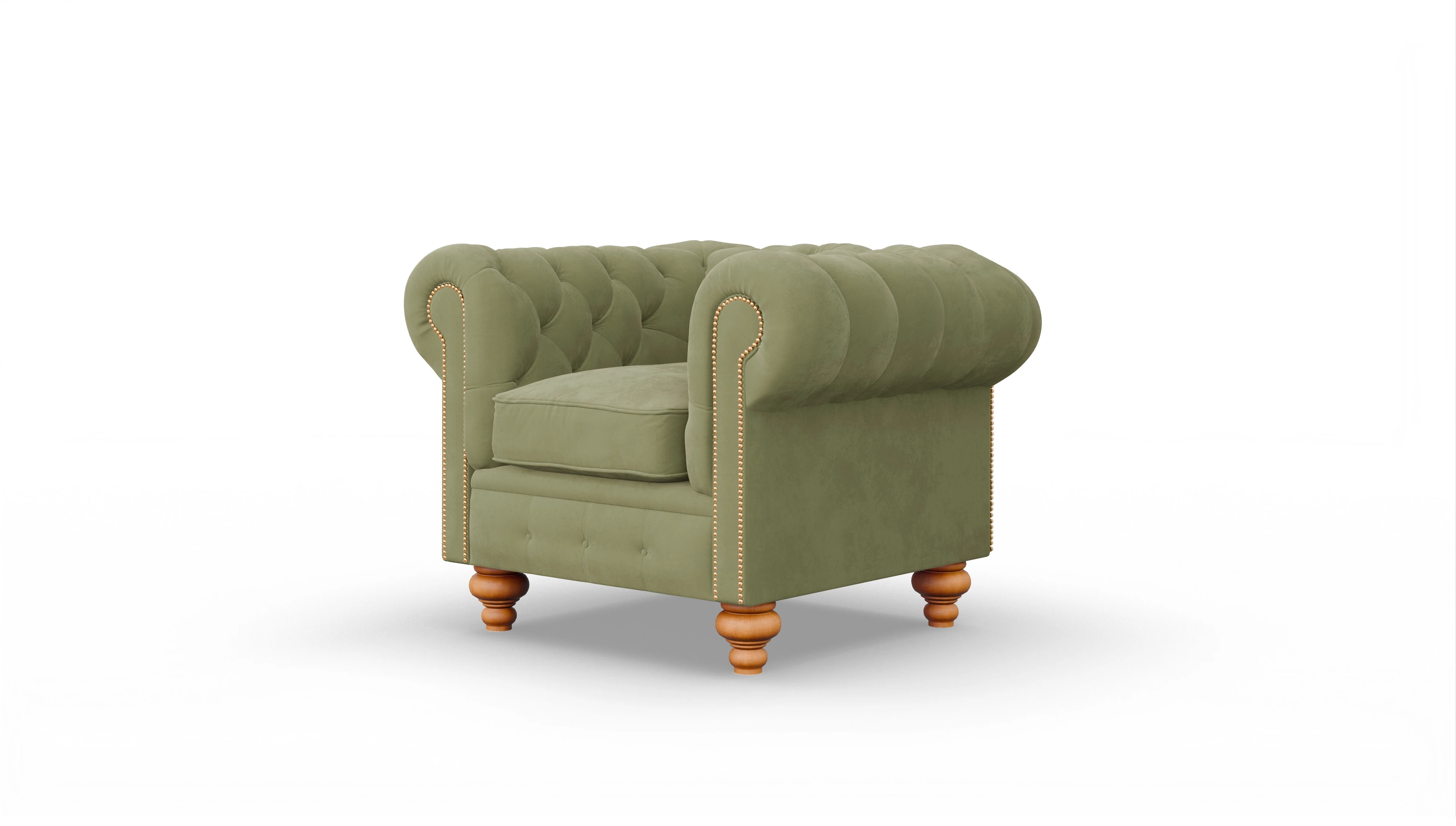 Chesterfield Samtsessel Trafalgar Ansicht des Produktes Trafalgar Sessel in Samt grün