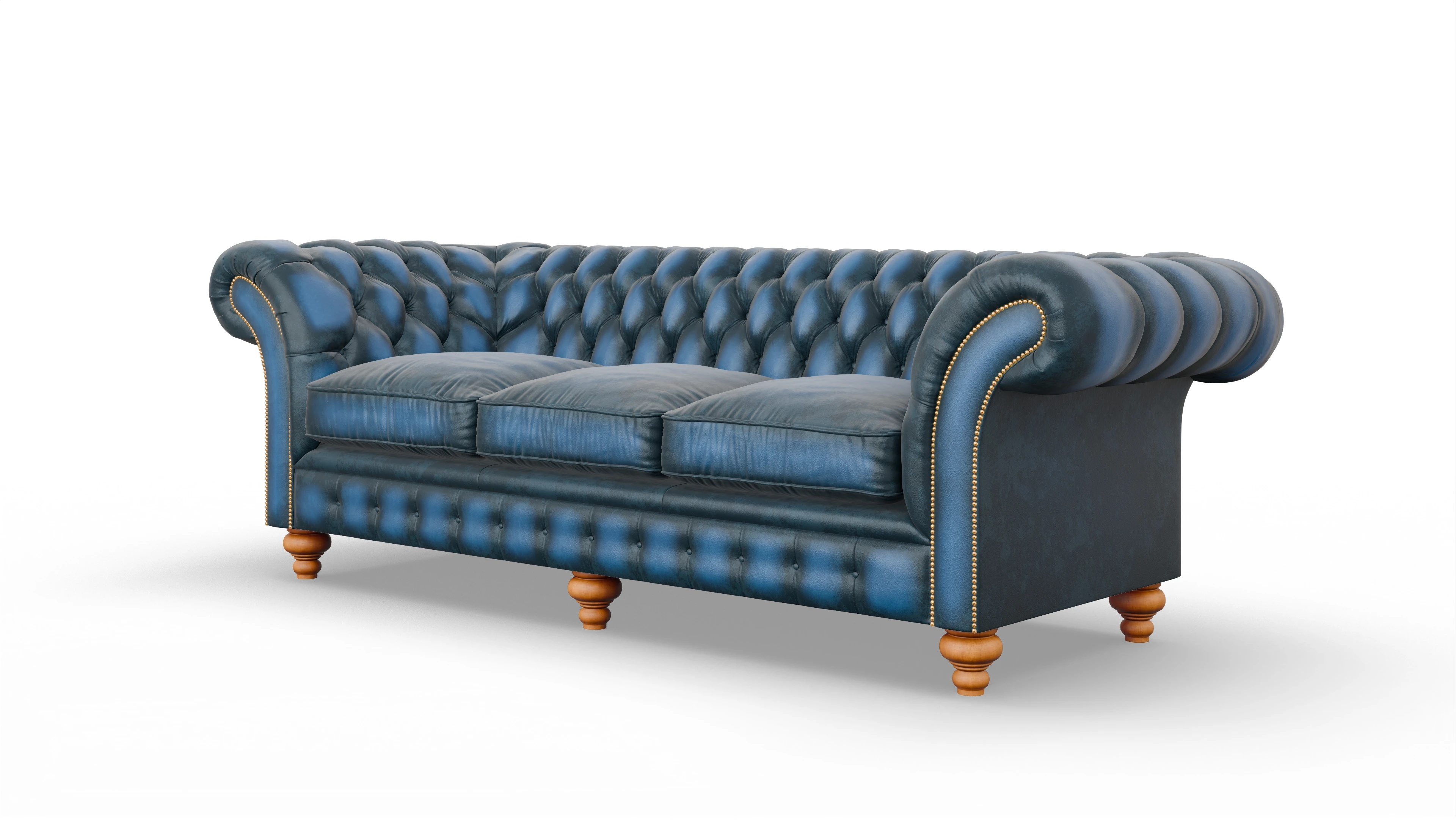 Ansicht des Produktes Knightsbridge 4-Sitzer in Leder blau