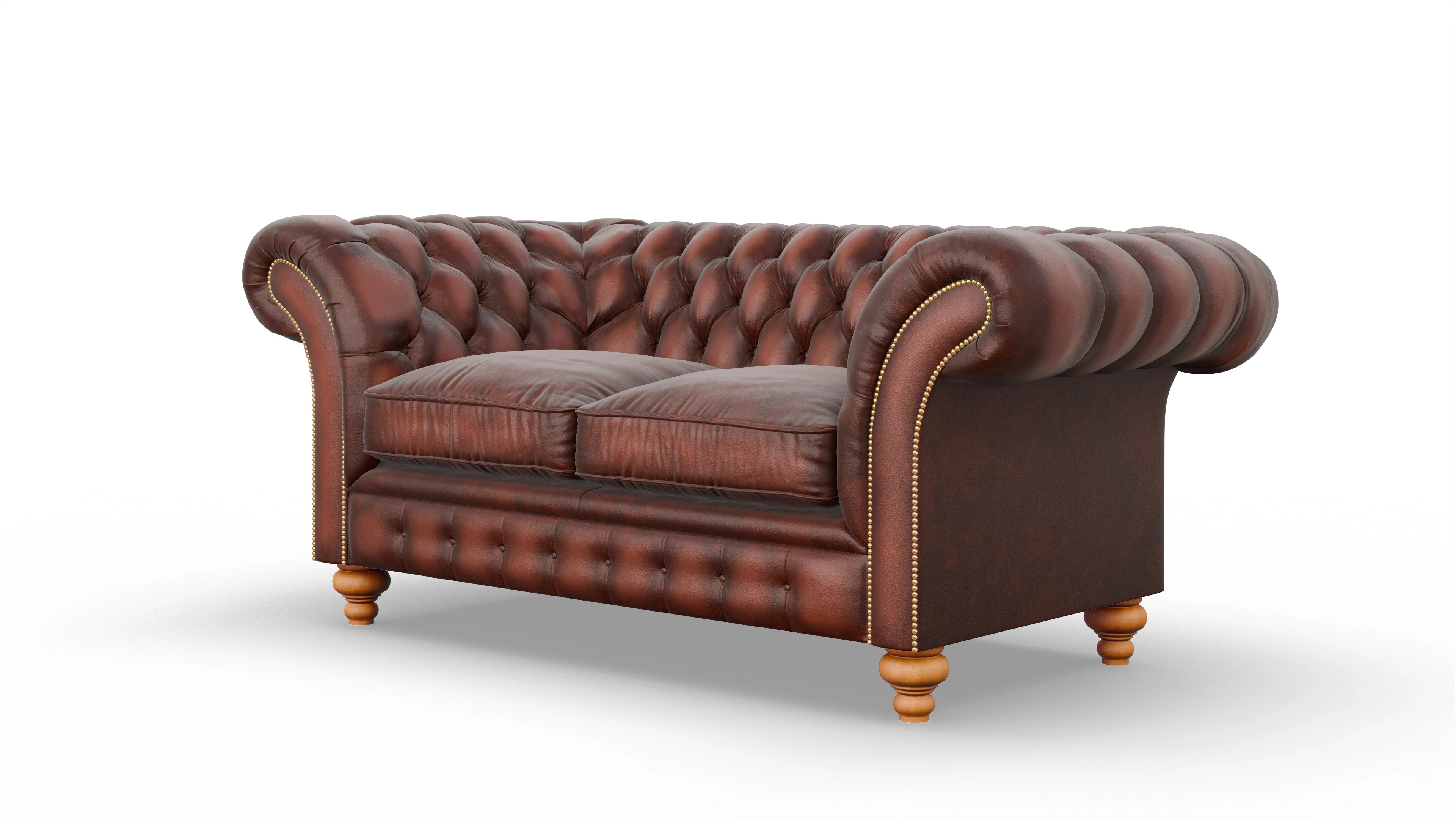 Ansicht des Produktes Knightsbridge 2-Sitzer in Leder rot