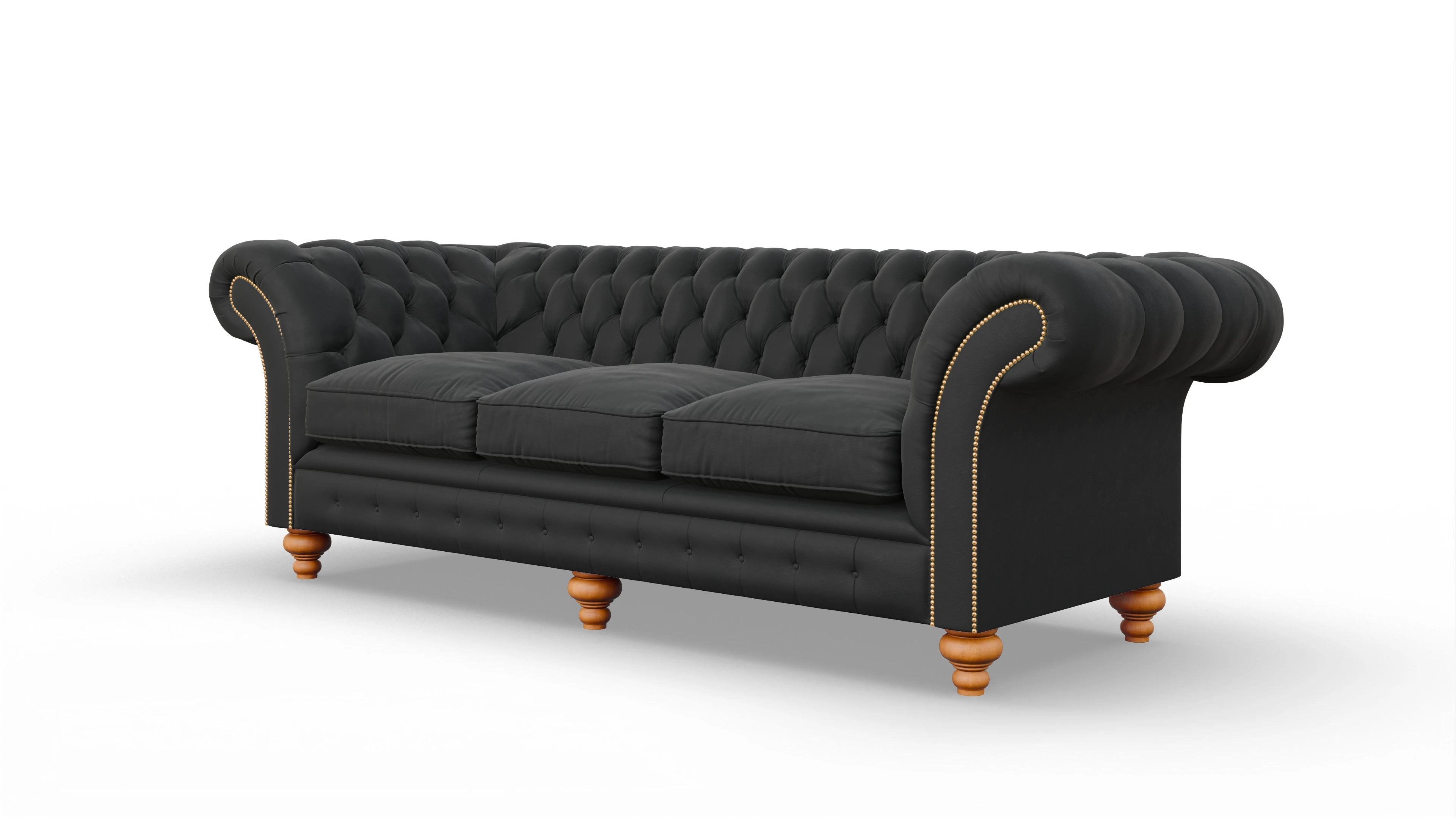 Ansicht des Produktes Knightsbridge 4-Sitzer in Leder schwarz