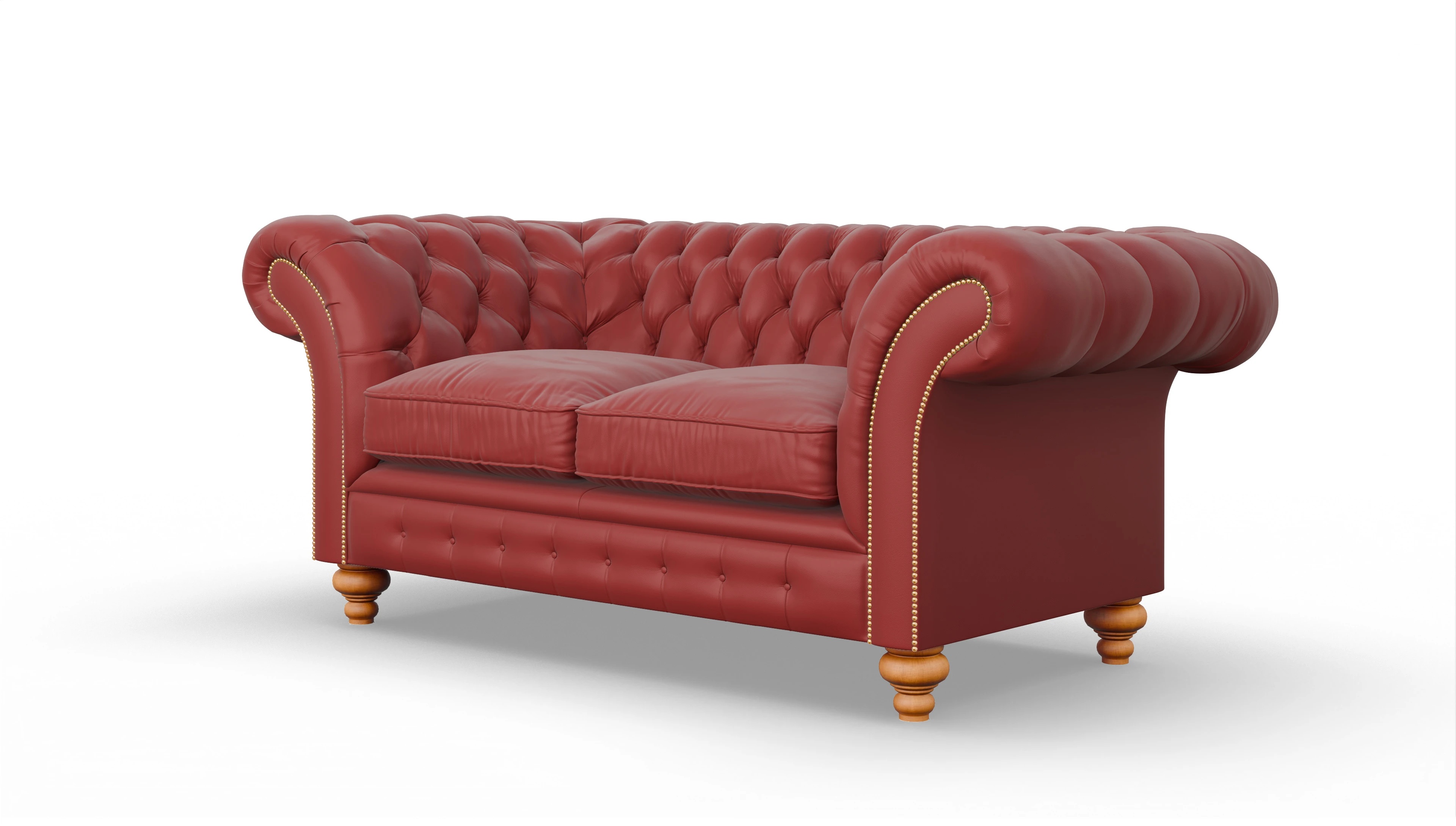 Ansicht des Produktes Knightsbridge 2-Sitzer in Leder rot