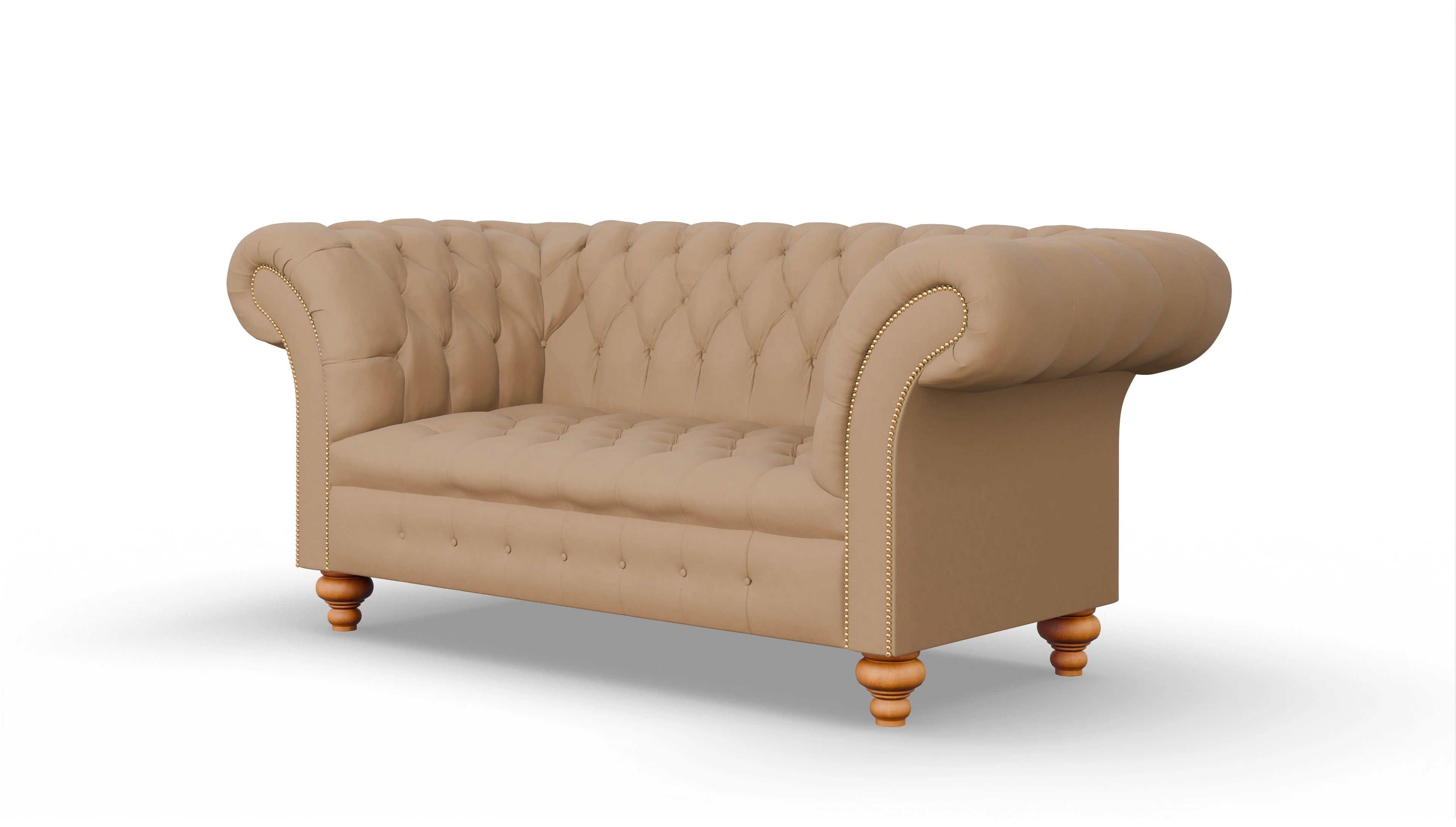 Kolonialstil-Sofa Mayfair Ansicht des Produktes Mayfair 2-Sitzer in Leder braun