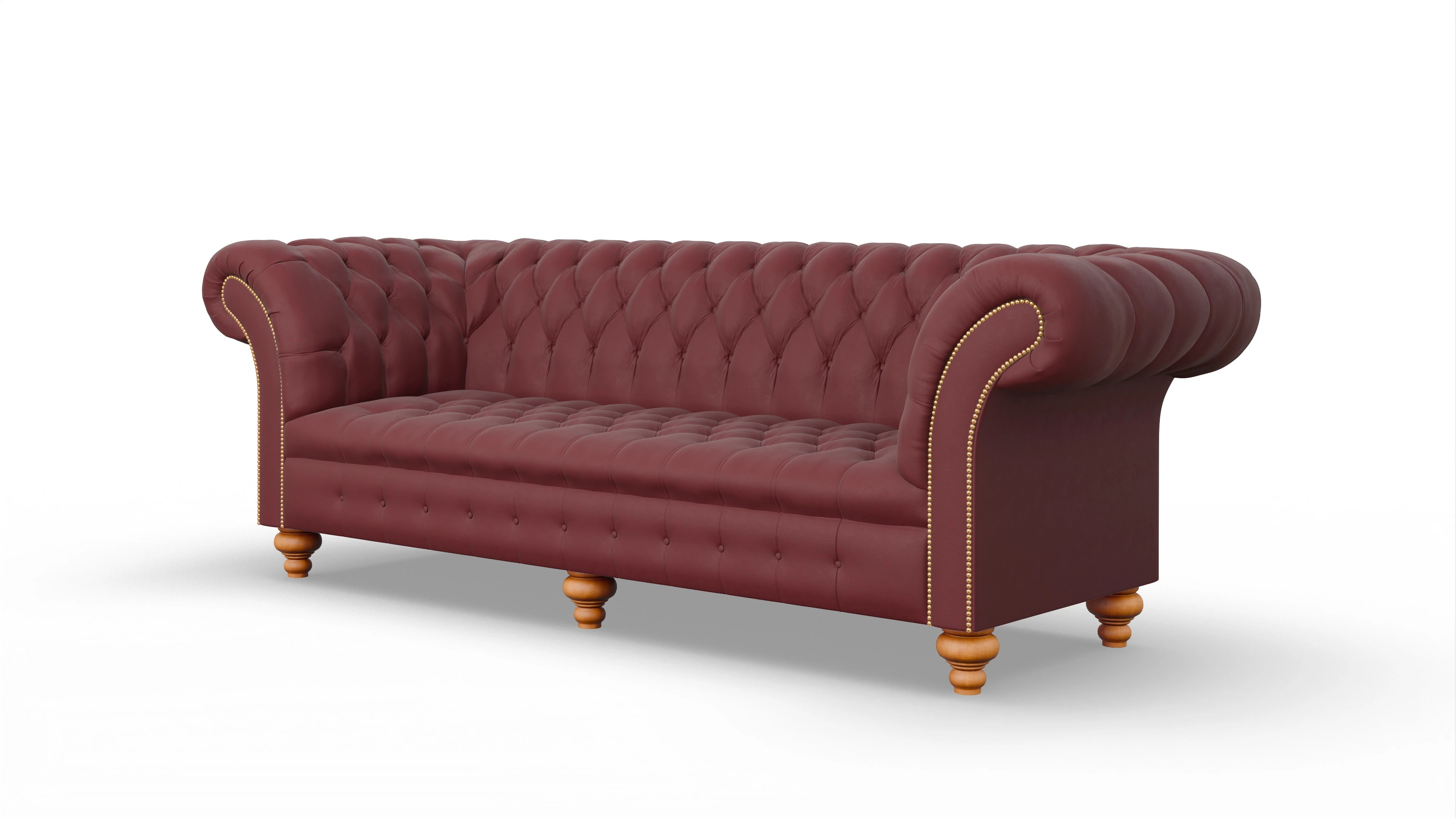 Kolonialstil-Sofa Mayfair Ansicht des Produktes Mayfair 4-Sitzer in Leder rot