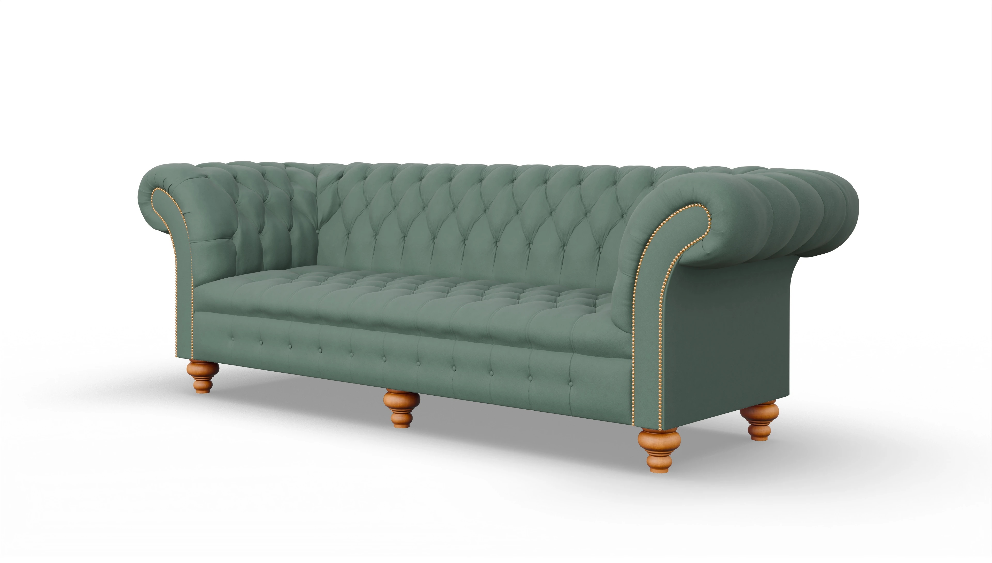 Kolonialstil-Sofa Mayfair Ansicht des Produktes Mayfair 4-Sitzer in Leder grün