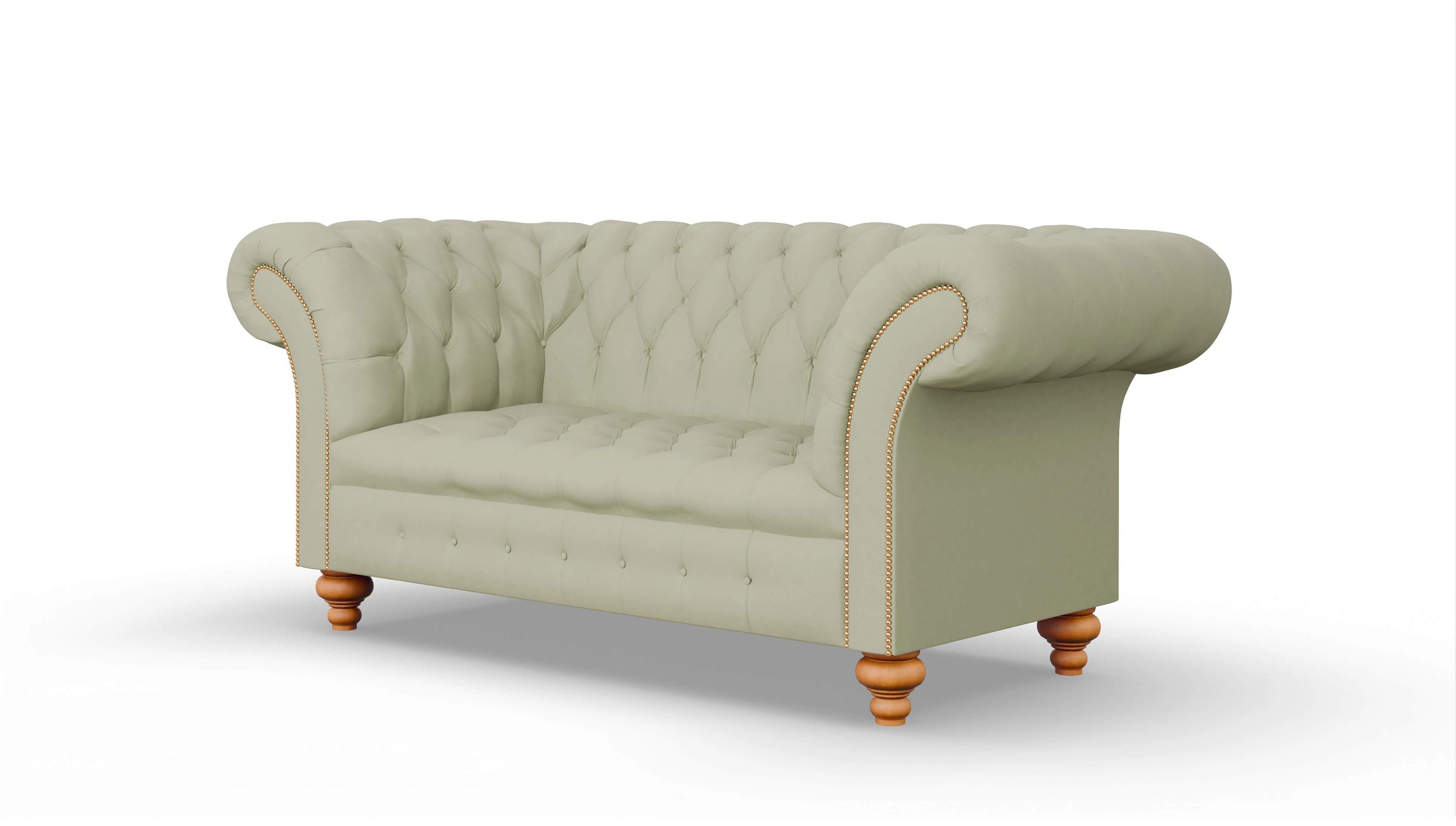 Kolonialstil-Sofa Mayfair Ansicht des Produktes Mayfair 2-Sitzer in Leder grün
