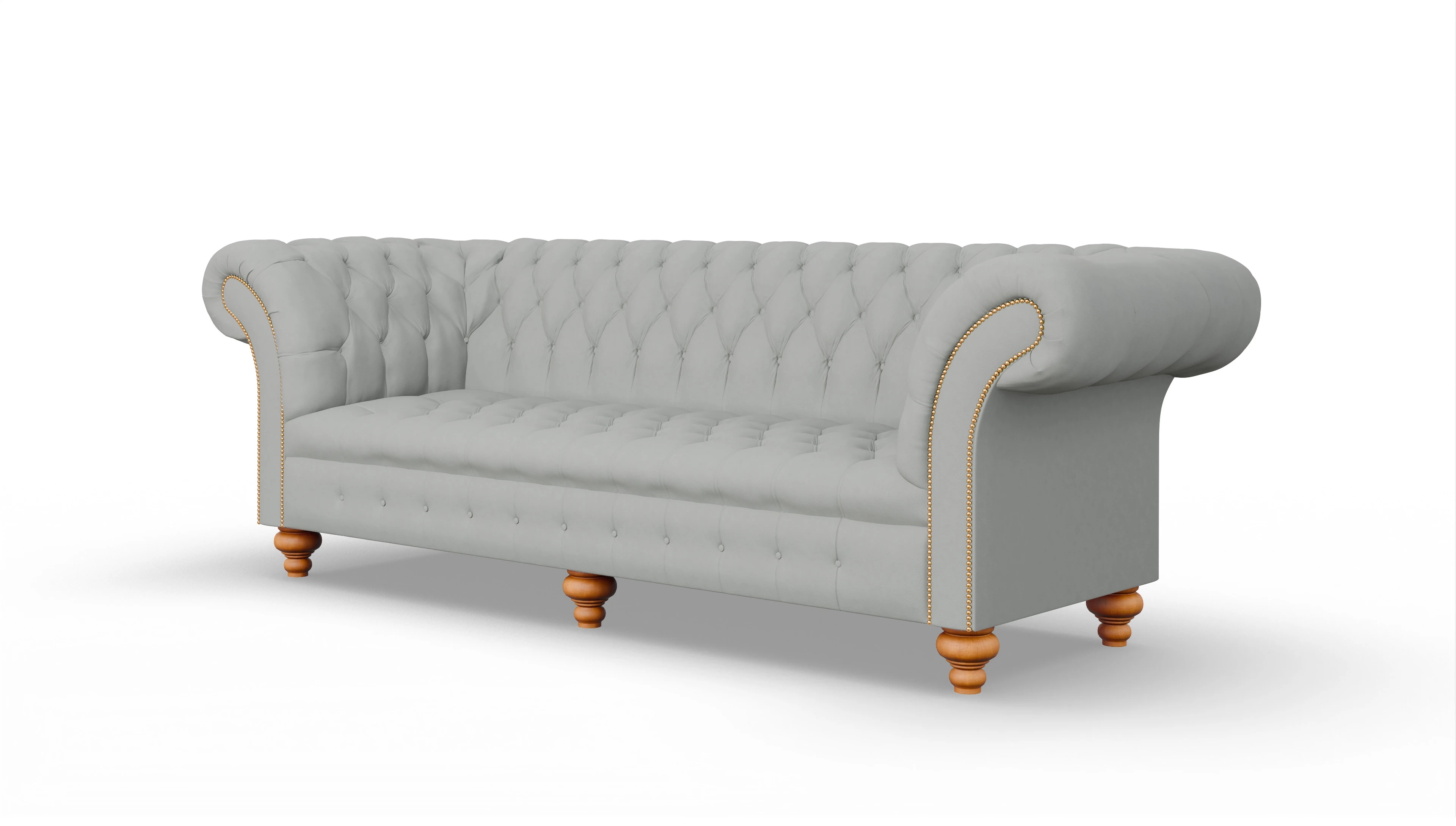 Kolonialstil-Sofa Mayfair Ansicht des Produktes Mayfair 4-Sitzer in Leder grau