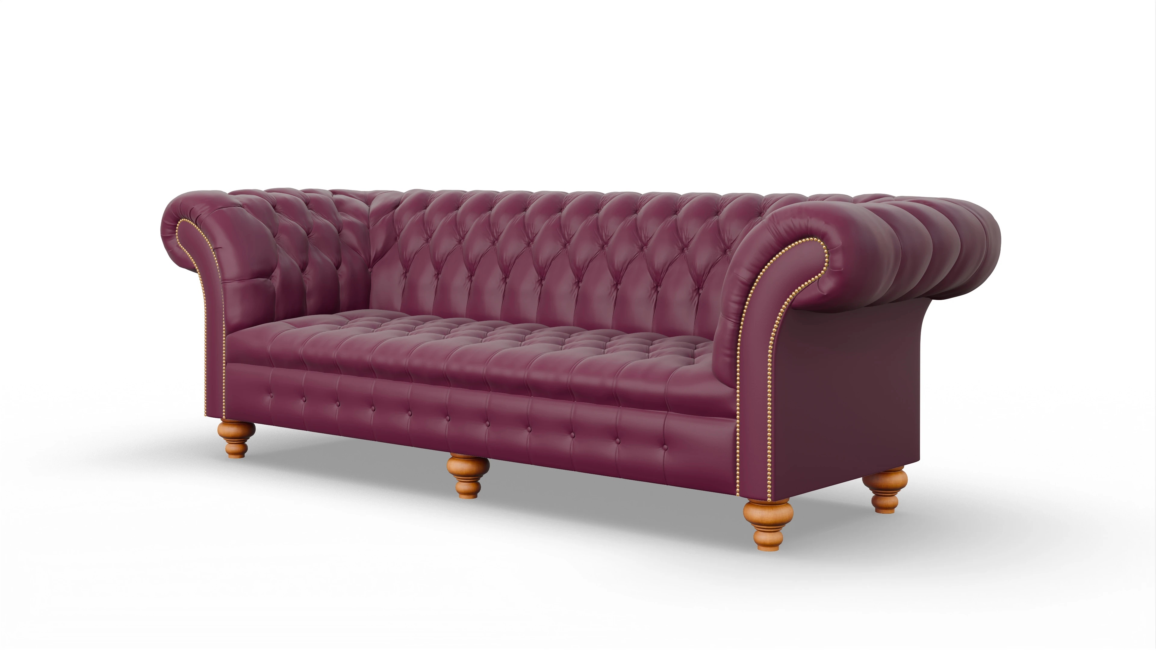 Kolonialstil-Sofa Mayfair Ansicht des Produktes Mayfair 4-Sitzer in Leder rot