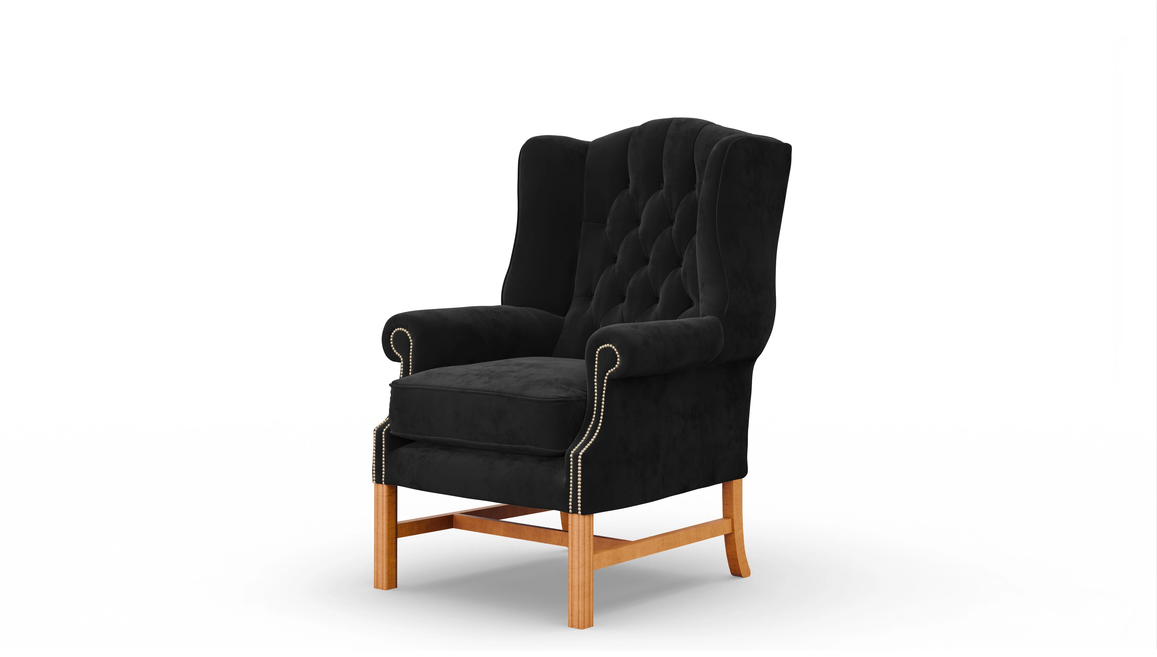 Sherlock Samt-Ohrensessel Ansicht des Produktes Sherlock Sessel in Samt schwarz