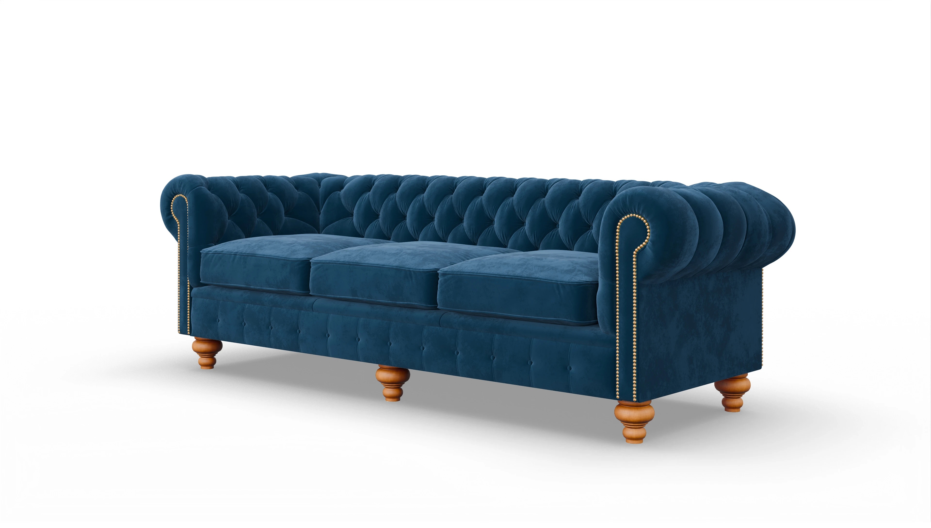 Chesterfield Samtsofa Trafalgar Ansicht des Produktes Trafalgar 4-Sitzer in Samt blau