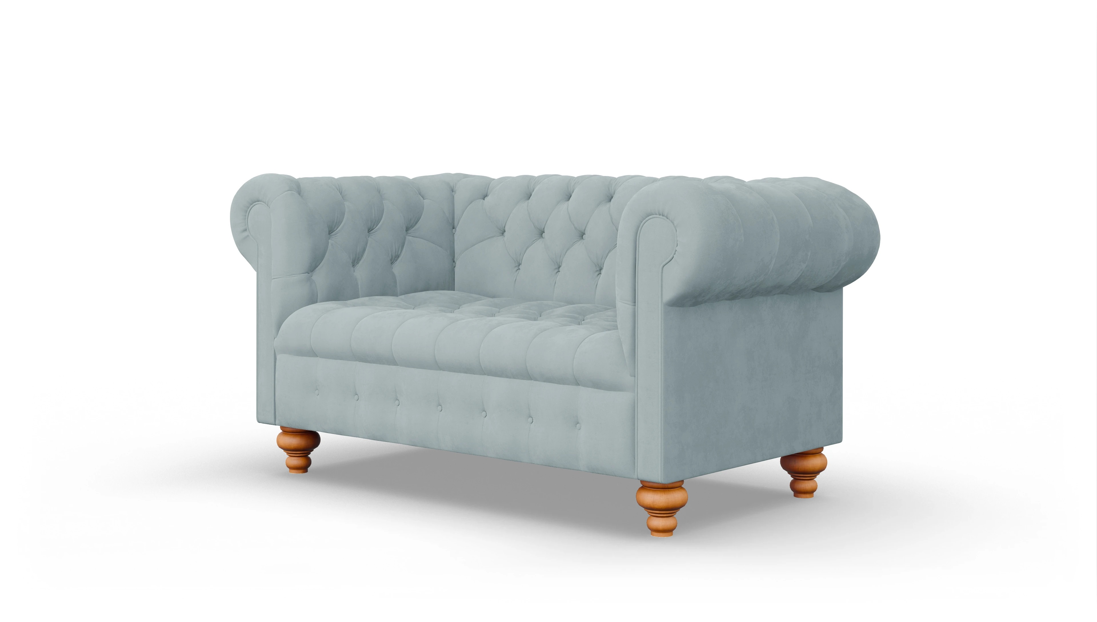 Victorian Chesterfield Samtsofa Liberty Ansicht des Produktes Liberty 2-Sitzer in Samt blau