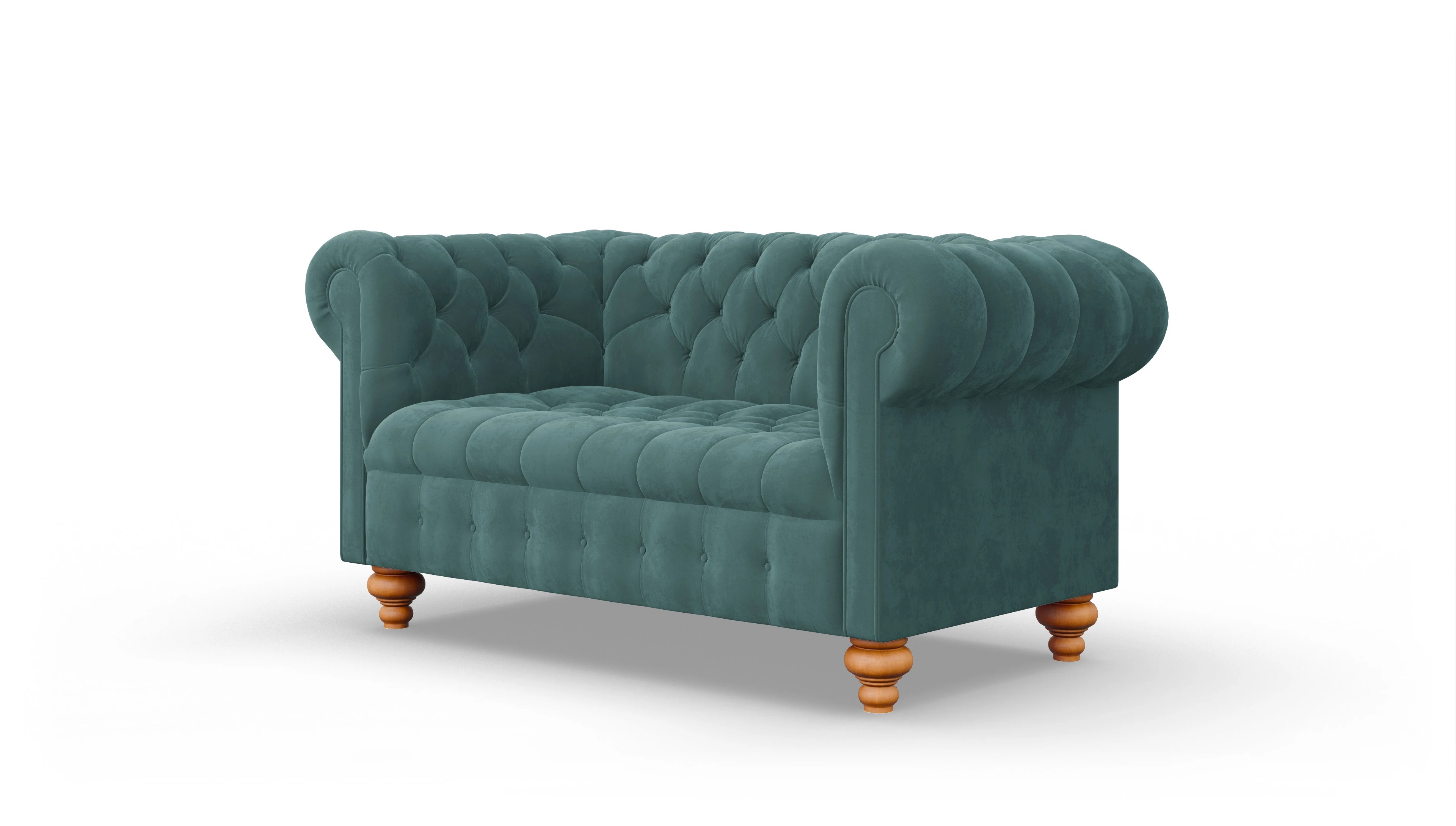 Victorian Chesterfield Samtsofa Liberty Ansicht des Produktes Liberty 2-Sitzer in Samt blau
