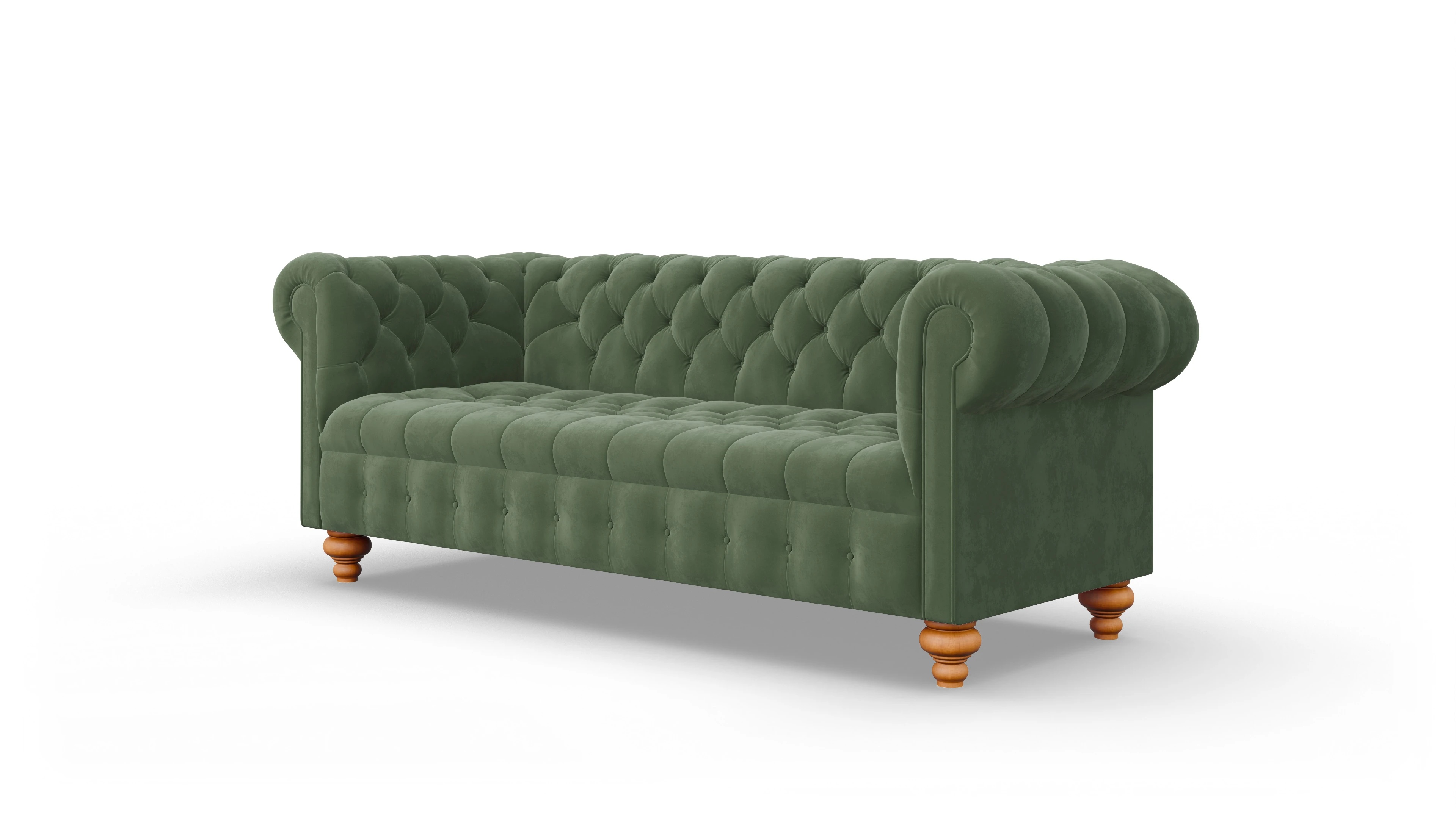 Victorian Chesterfield Samtsofa Liberty Ansicht des Produktes Liberty 3,5-Sitzer in Samt grün