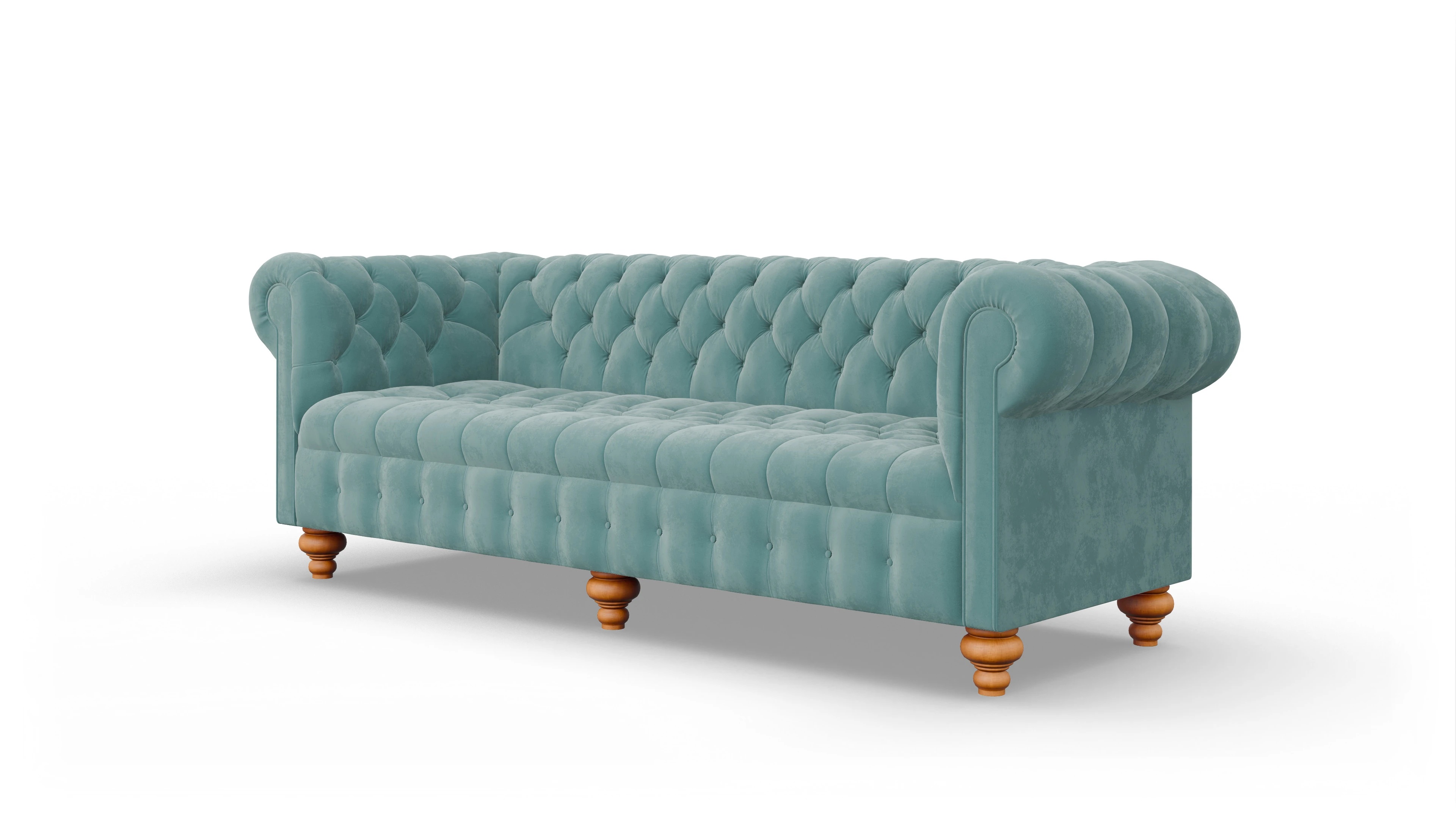 Victorian Chesterfield Samtsofa Liberty Ansicht des Produktes Liberty 4-Sitzer in Samt blau
