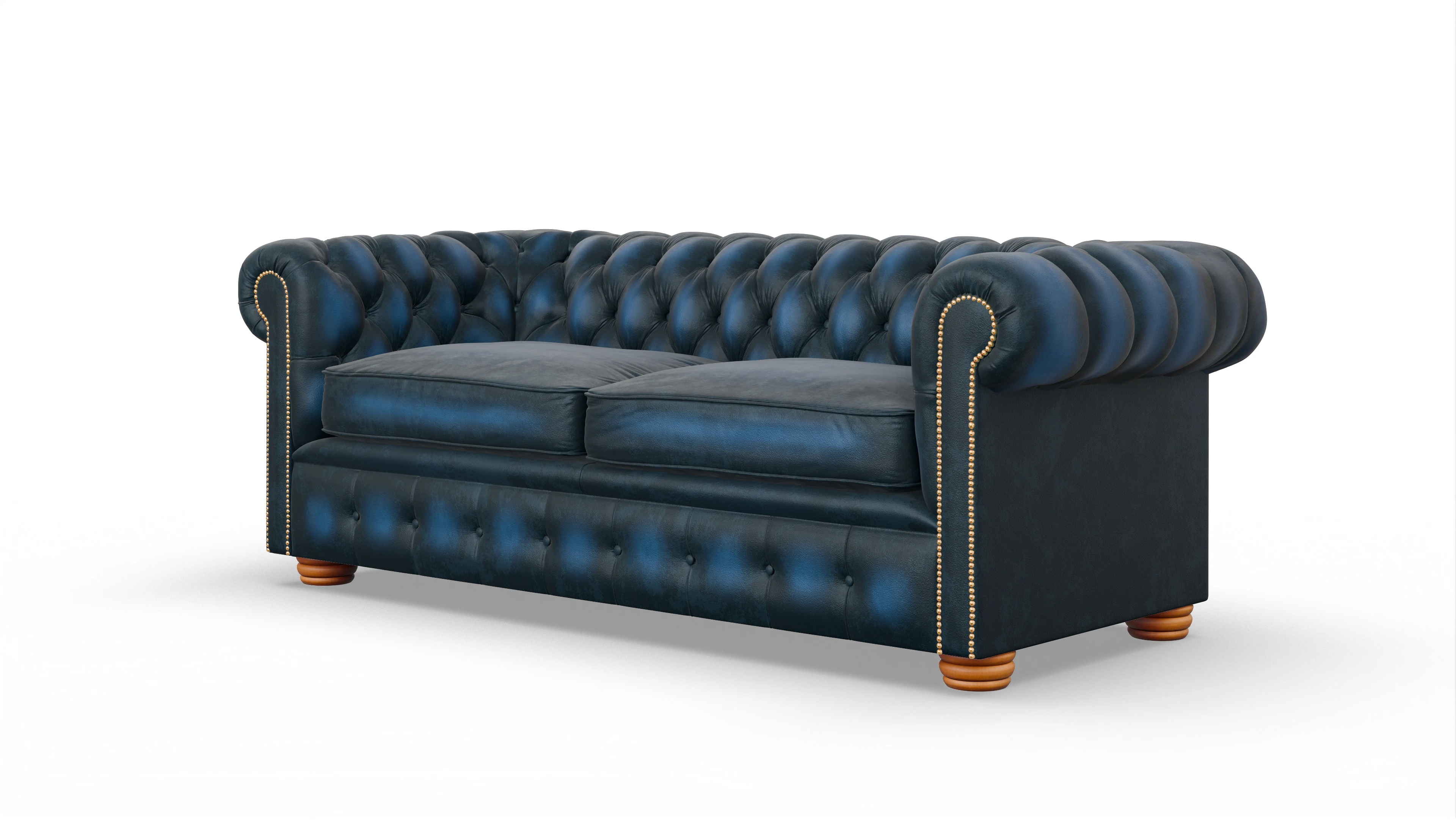 Chesterfield Sofa Carnaby Ansicht des Produktes Carnaby 3-Sitzer in Leder blau