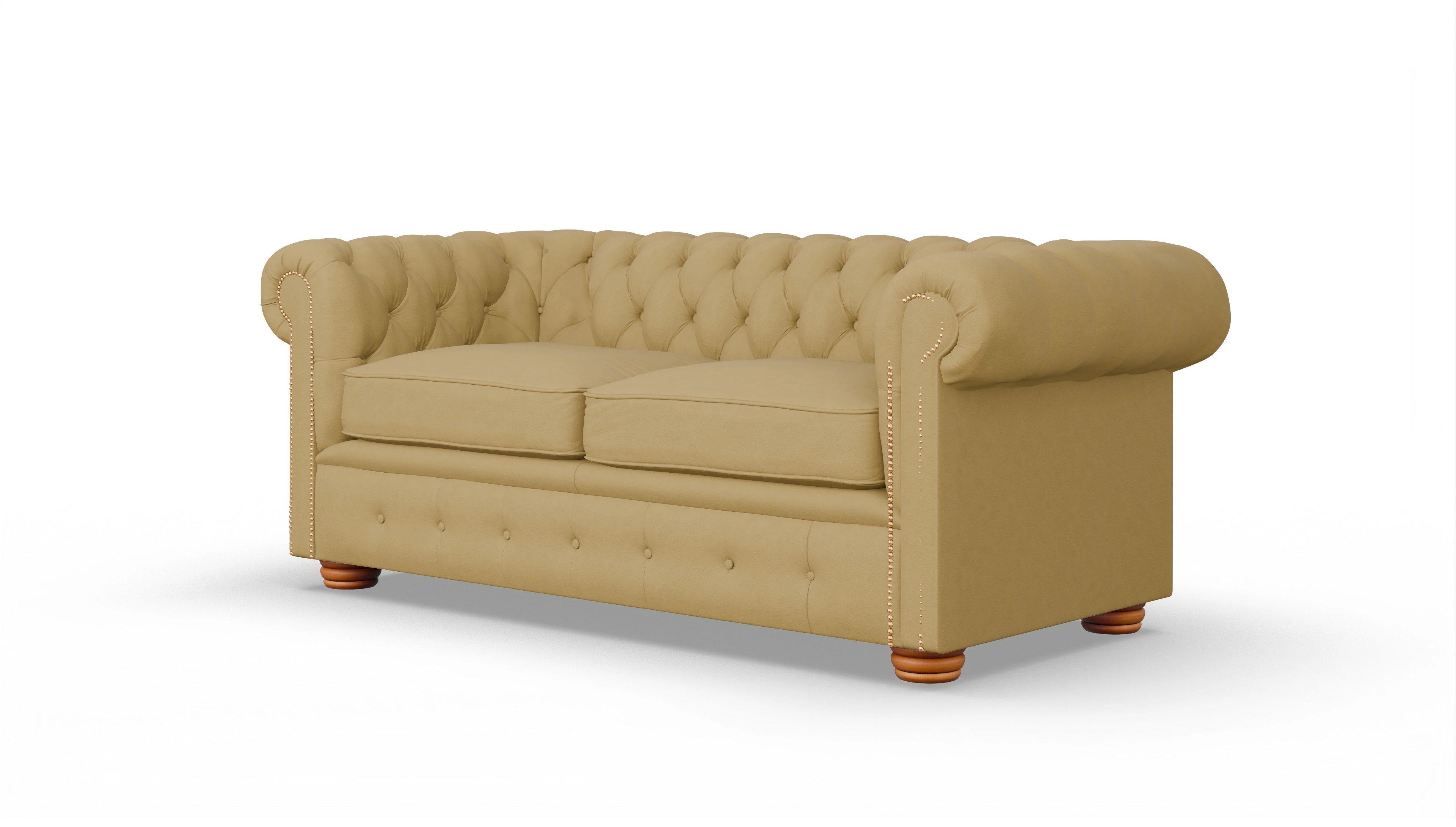Chesterfield Sofa Carnaby Ansicht des Produktes Carnaby 2,5-Sitzer in Leder gelb