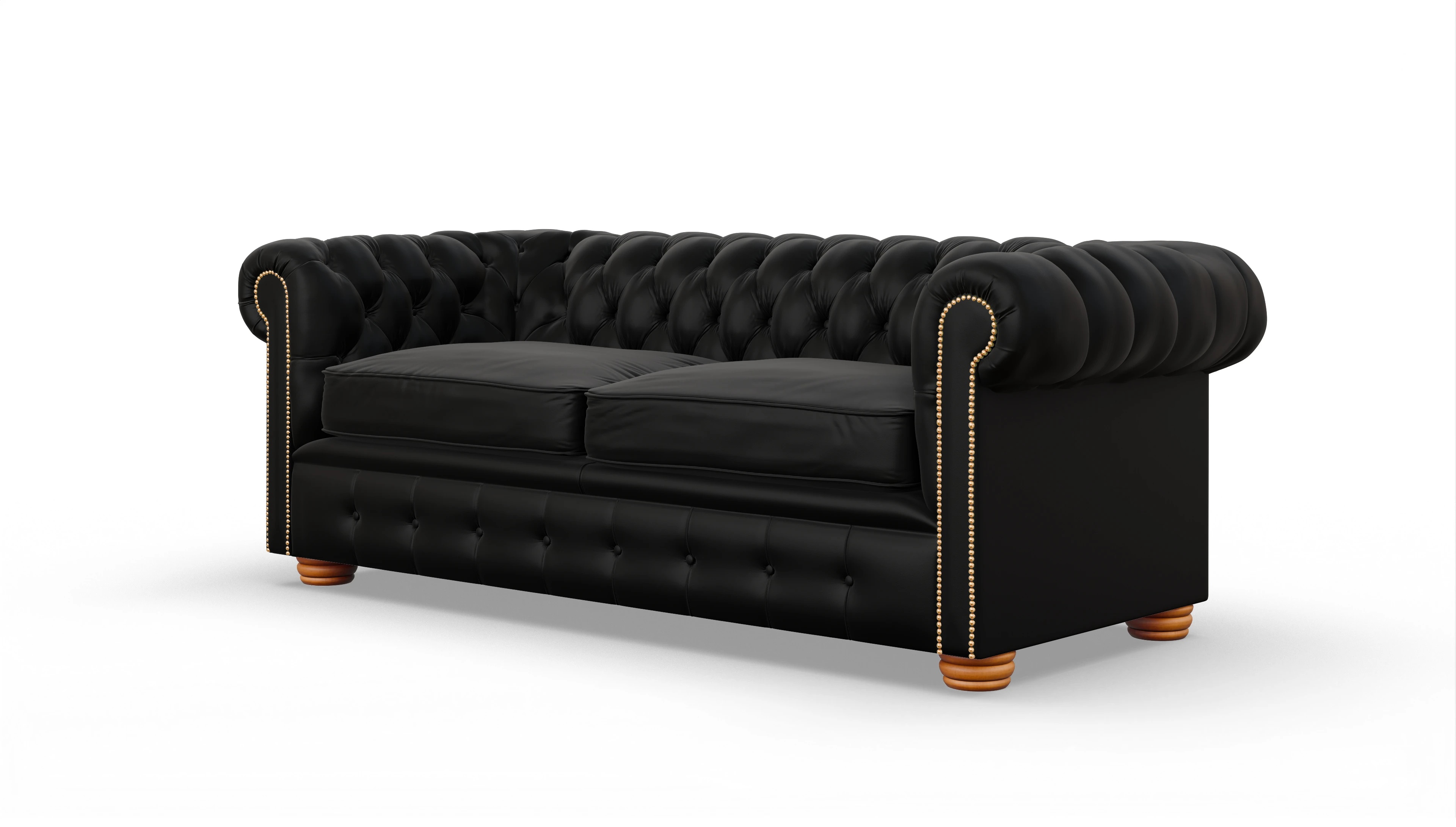 Chesterfield Sofa Carnaby Ansicht des Produktes Carnaby 3-Sitzer in Leder schwarz
