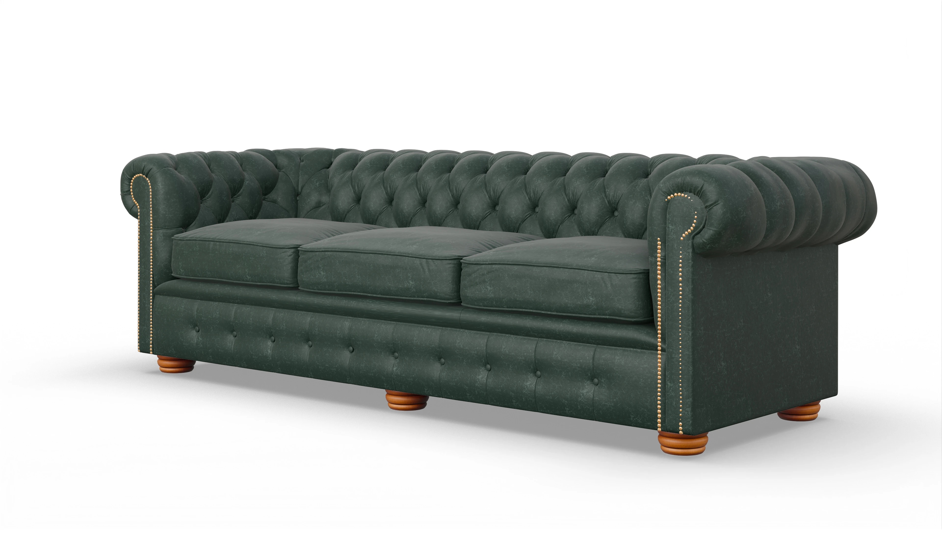 Chesterfield Sofa Carnaby Ansicht des Produktes Carnaby 4-Sitzer in Leder grün
