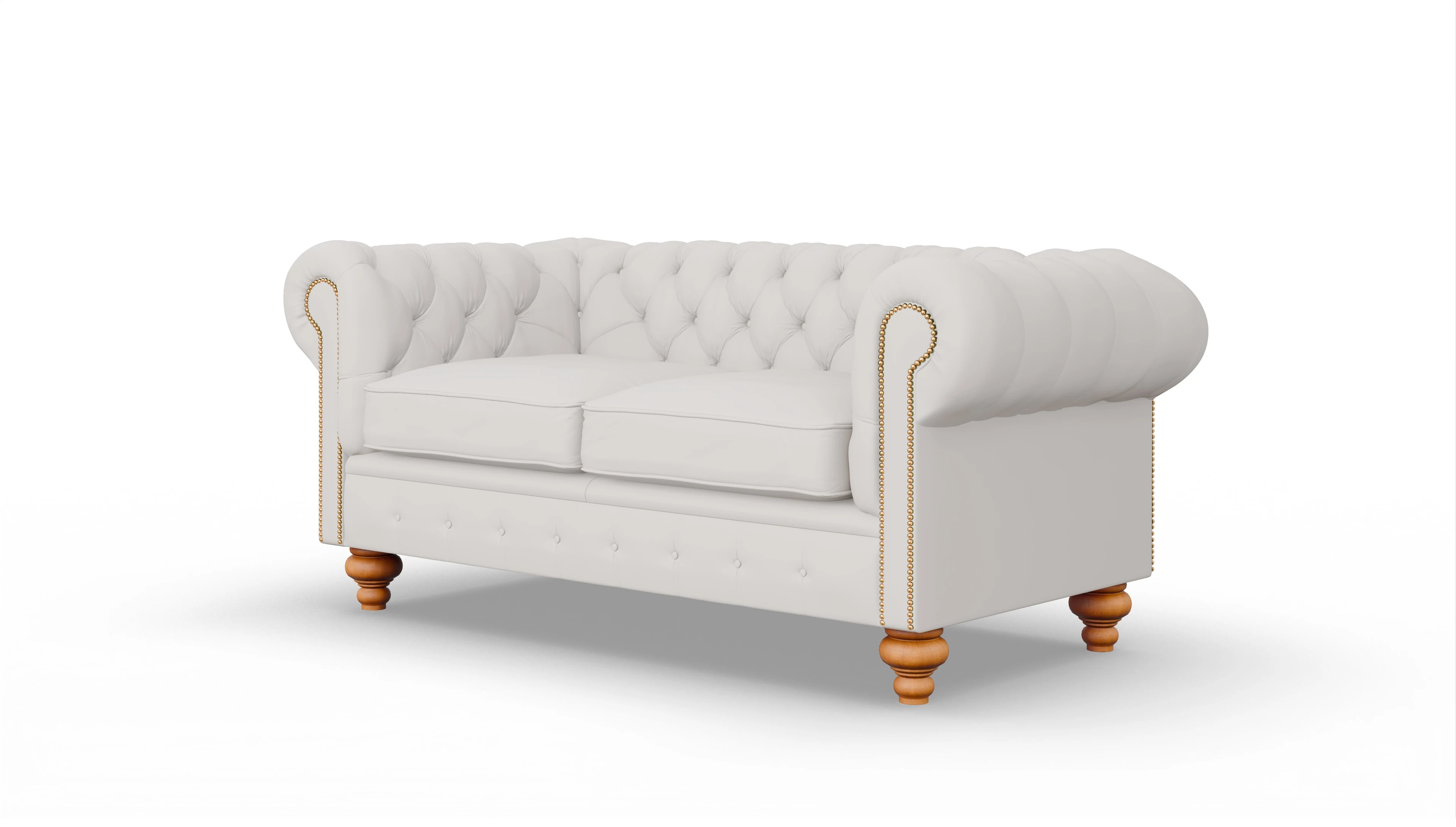 Chesterfield Sofa Trafalgar Ansicht des Produktes Trafalgar 2,5-Sitzer in Leder weiß