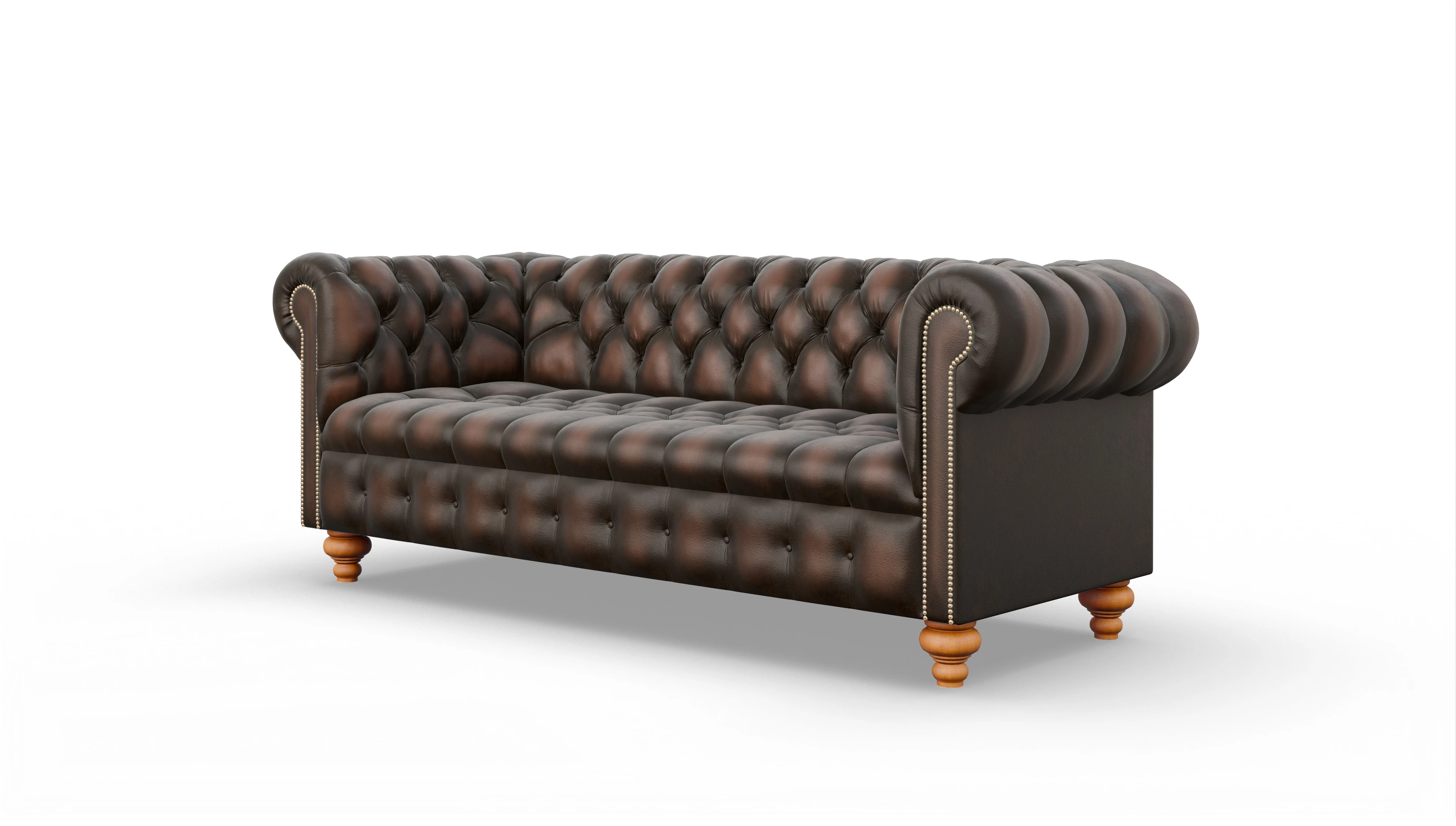 Victorian Chesterfield Sofa Liberty Ansicht des Produktes Liberty 3,5-Sitzer in Leder braun