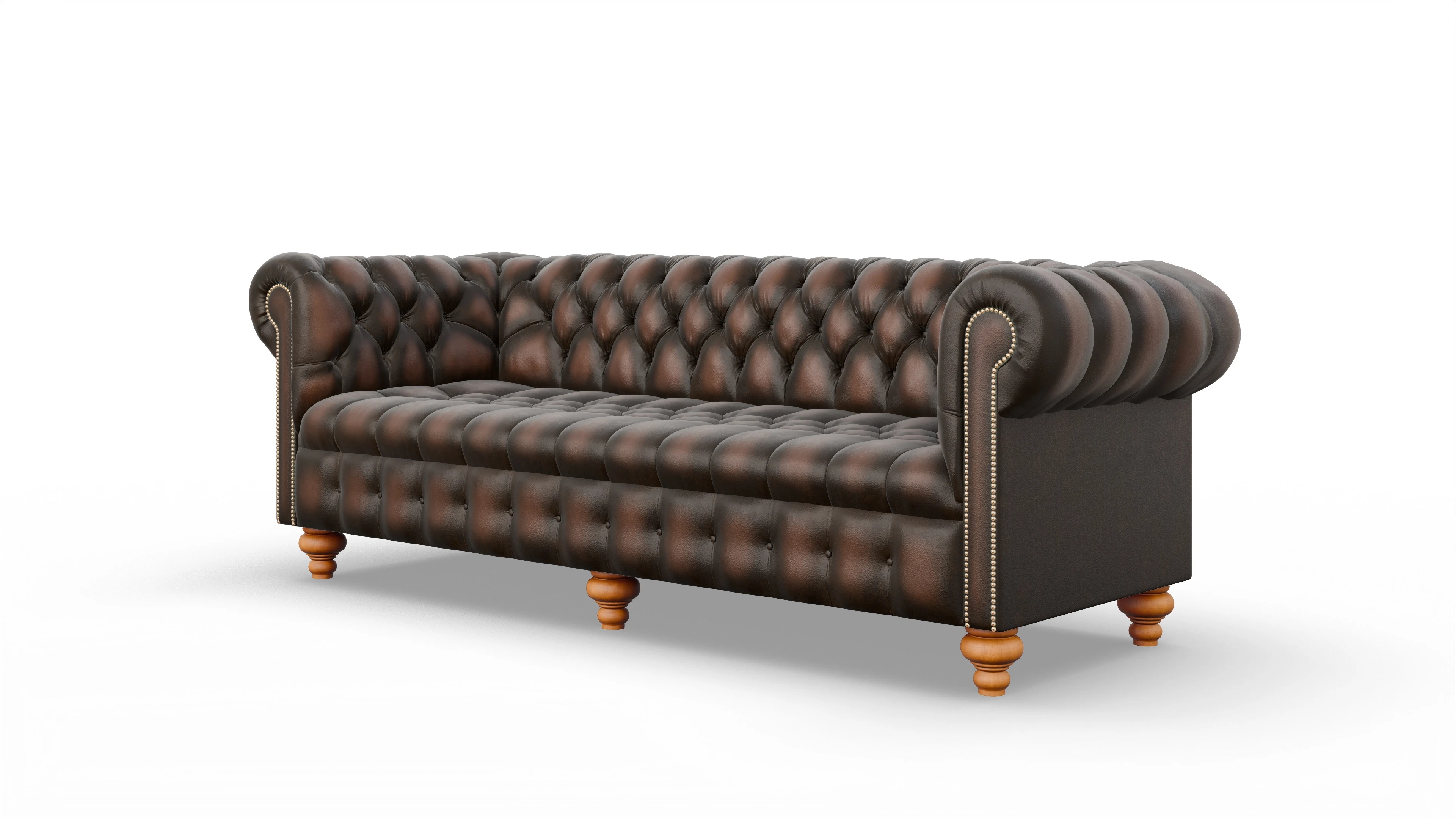 Victorian Chesterfield Sofa Liberty Ansicht des Produktes Liberty 4-Sitzer in Leder braun