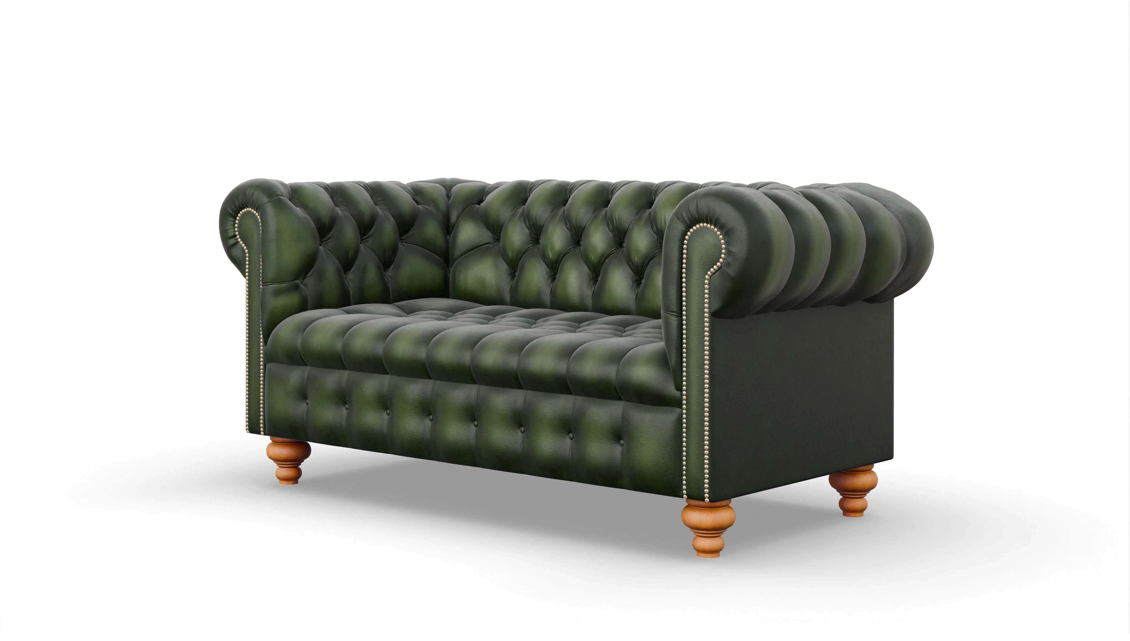 Victorian Chesterfield Sofa Liberty Ansicht des Produktes Liberty 2,5-Sitzer in Leder grün