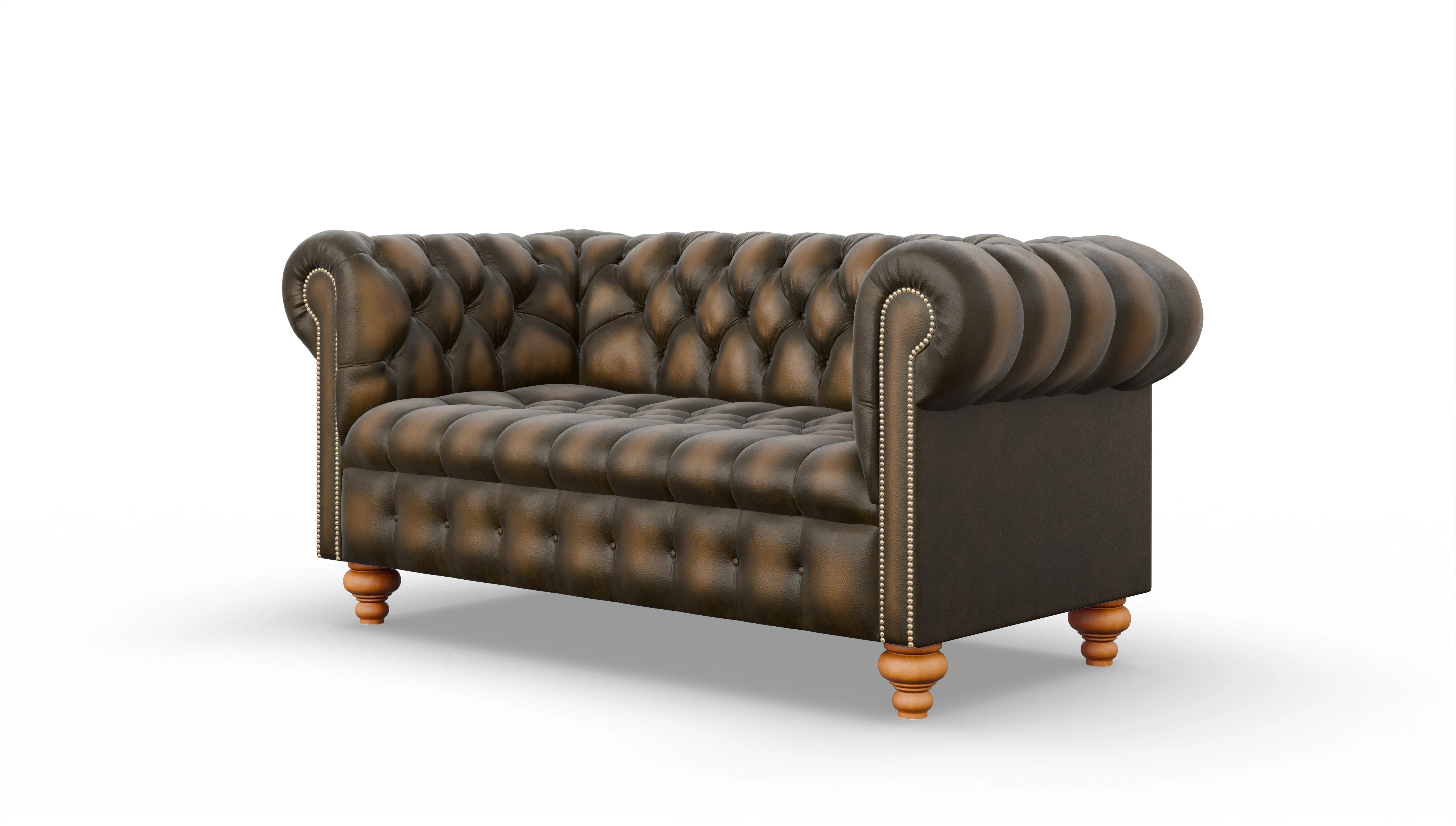 Victorian Chesterfield Sofa Liberty Ansicht des Produktes Liberty 2,5-Sitzer in Leder braun