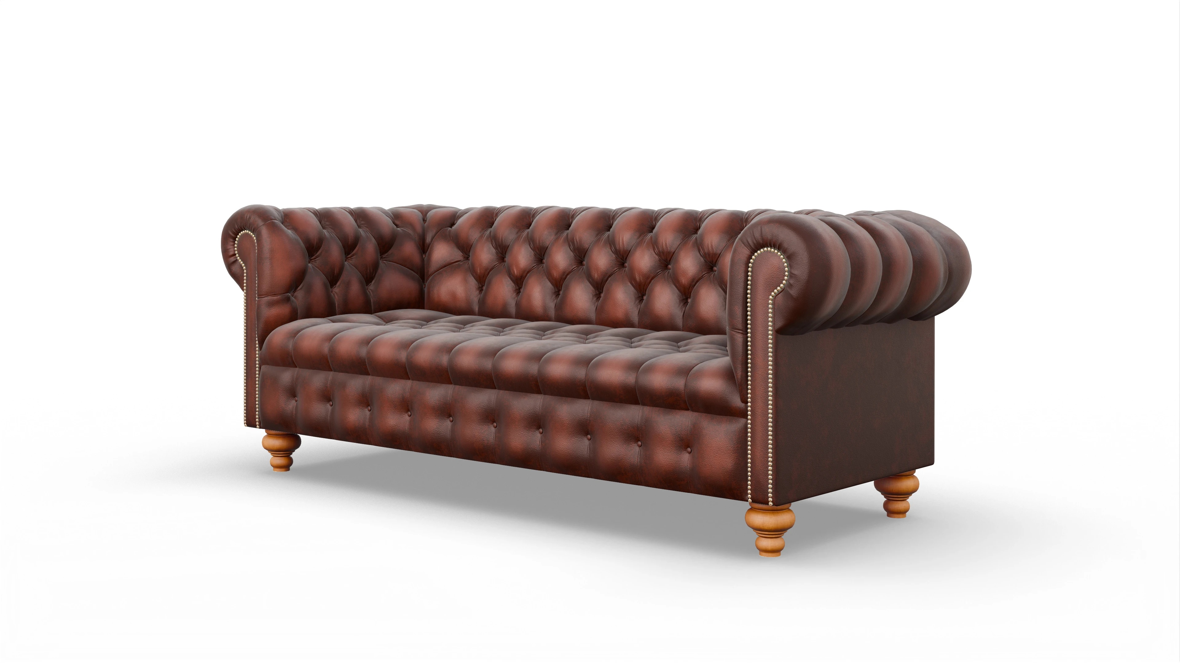 Victorian Chesterfield Sofa Liberty Ansicht des Produktes Liberty 3,5-Sitzer in Leder rot