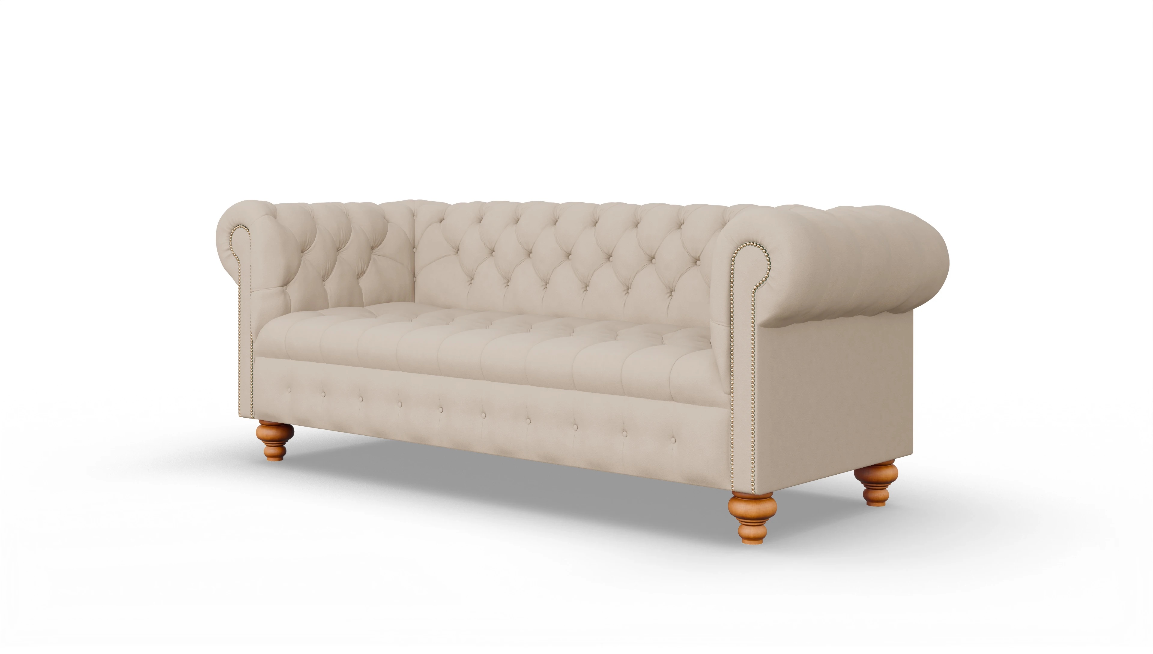 Victorian Chesterfield Sofa Liberty Ansicht des Produktes Liberty 3,5-Sitzer in Leder beige