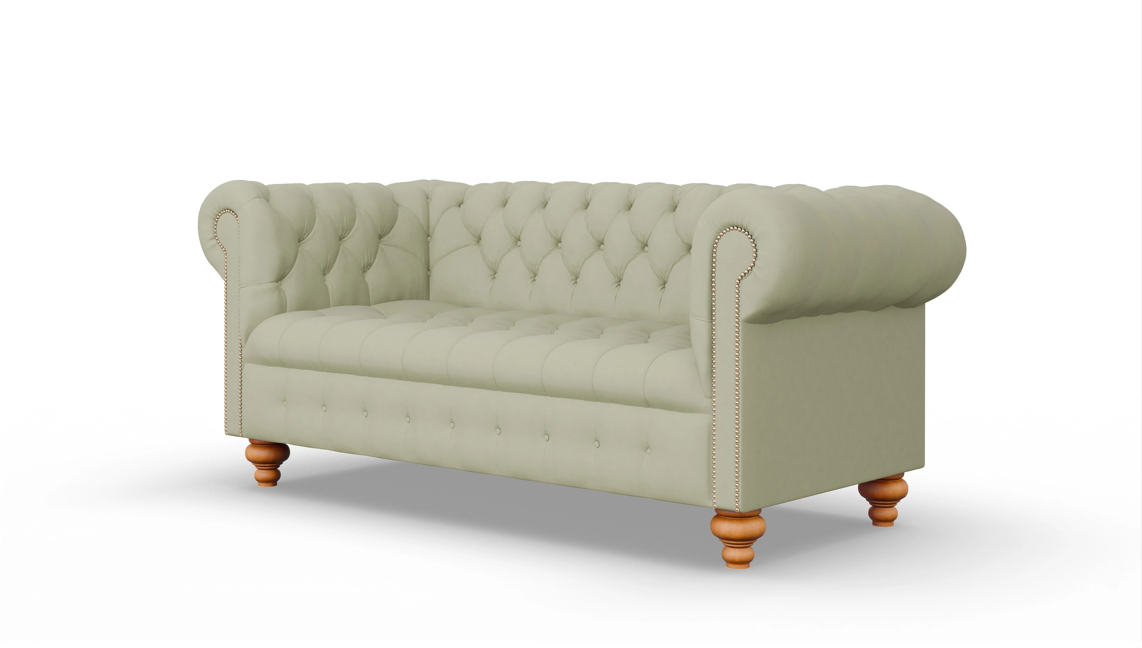 Victorian Chesterfield Sofa Liberty Ansicht des Produktes Liberty 3-Sitzer in Leder grün