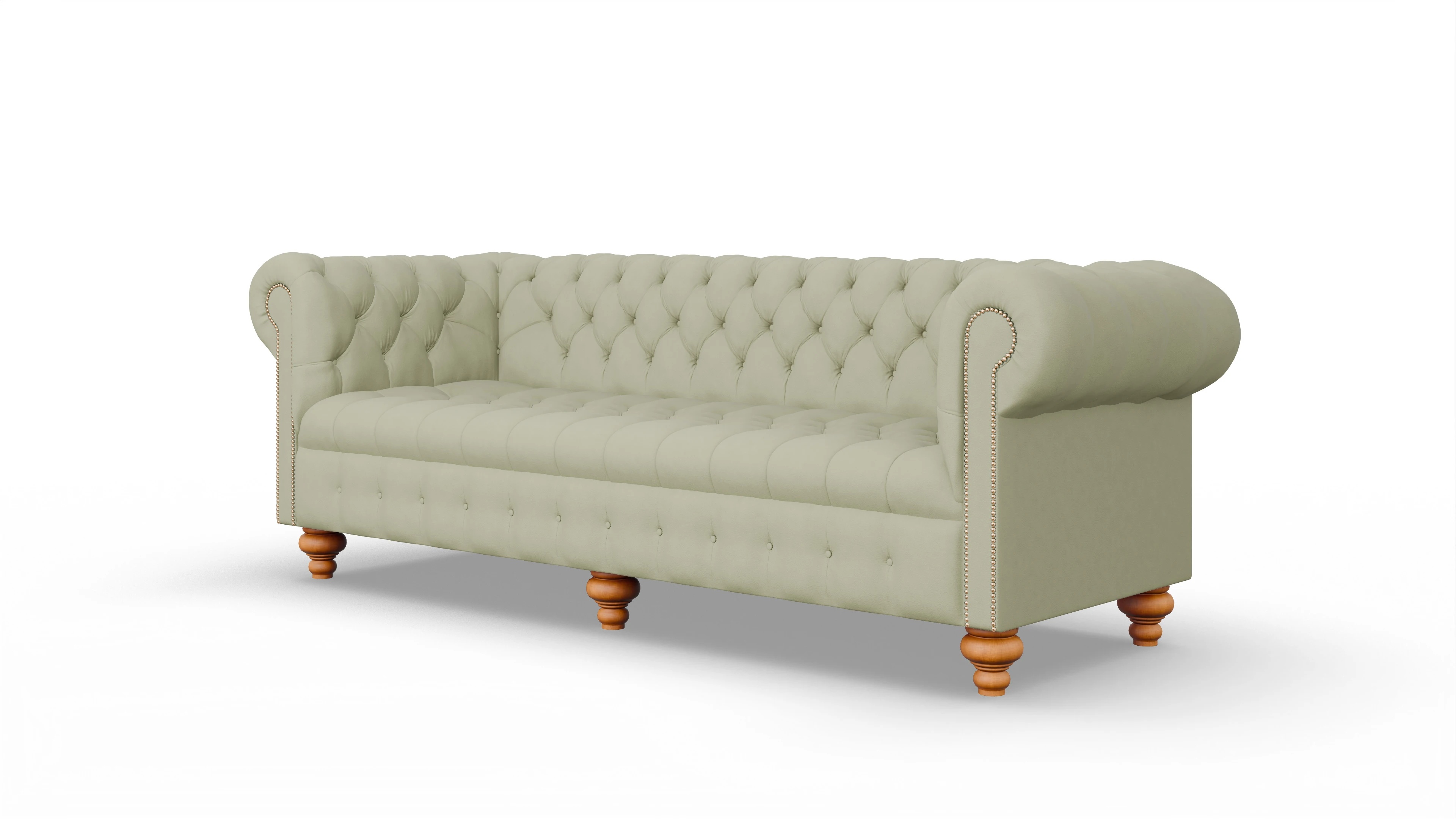 Victorian Chesterfield Sofa Liberty Ansicht des Produktes Liberty 4-Sitzer in Leder grün